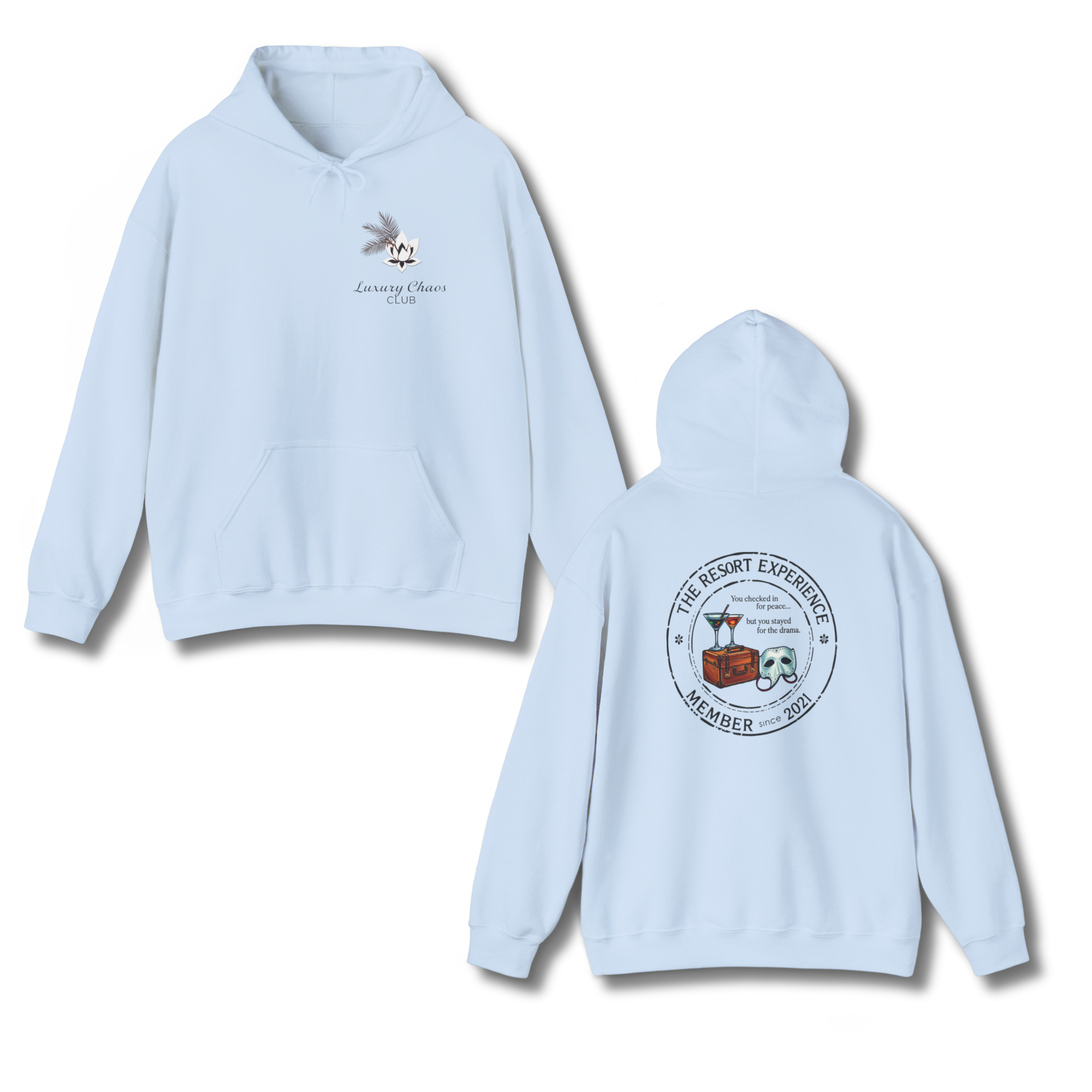 🧳 The Resort Experience Hoodie – Luxury Chaos Club Edition 🌴 product thumbnail image