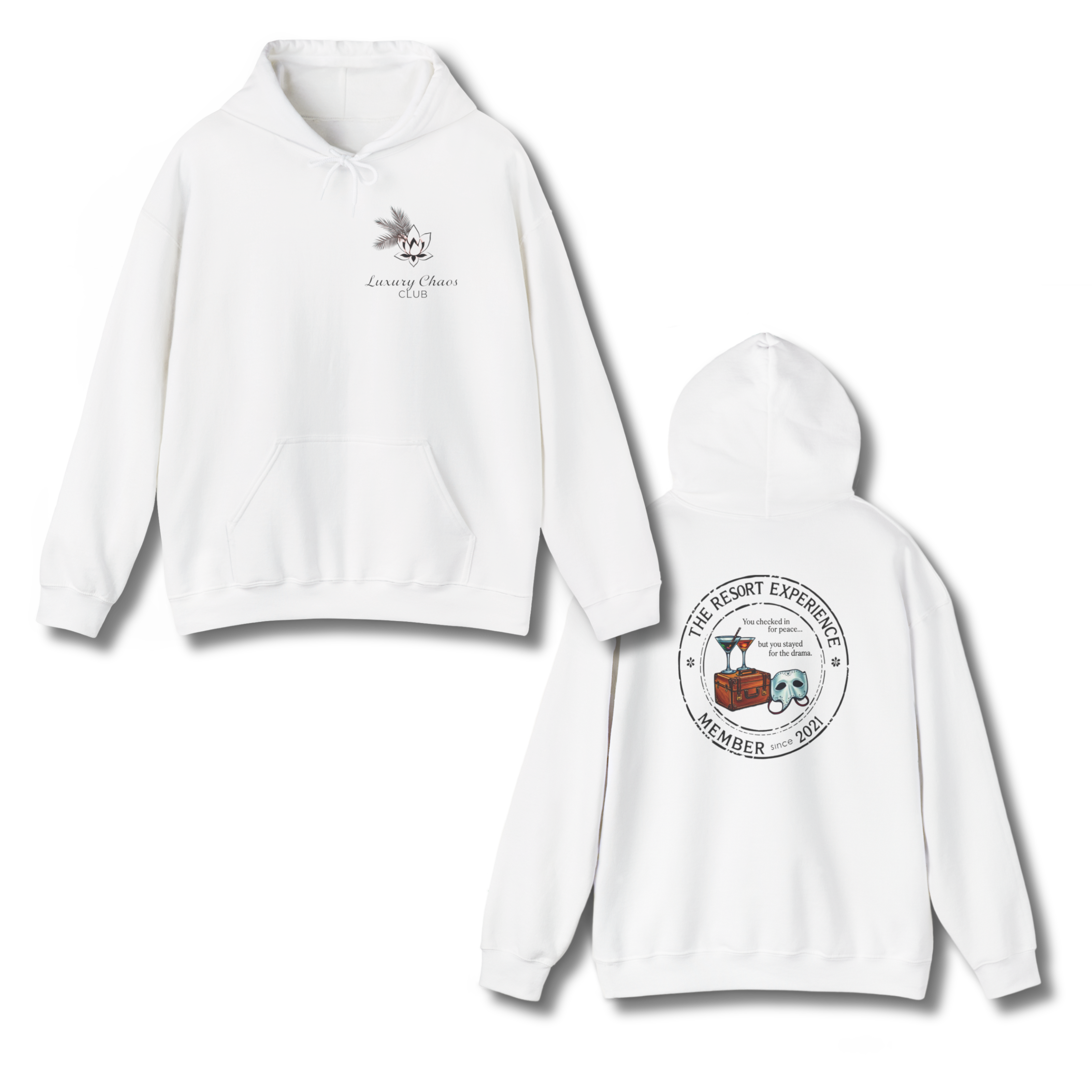 🧳 The Resort Experience Hoodie – Luxury Chaos Club Edition 🌴 product thumbnail image