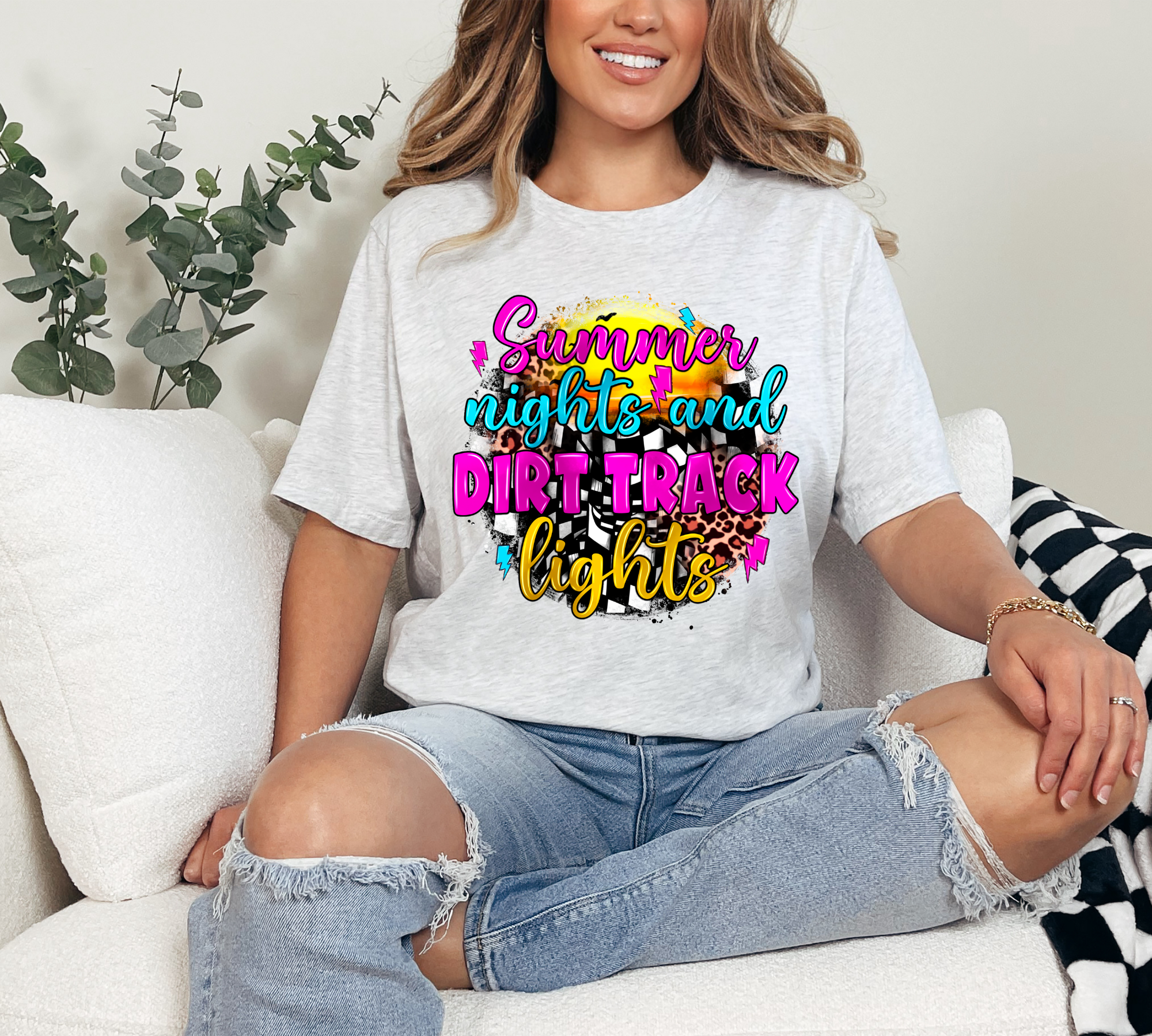 Summer Nights Dirt Track Lights Tee