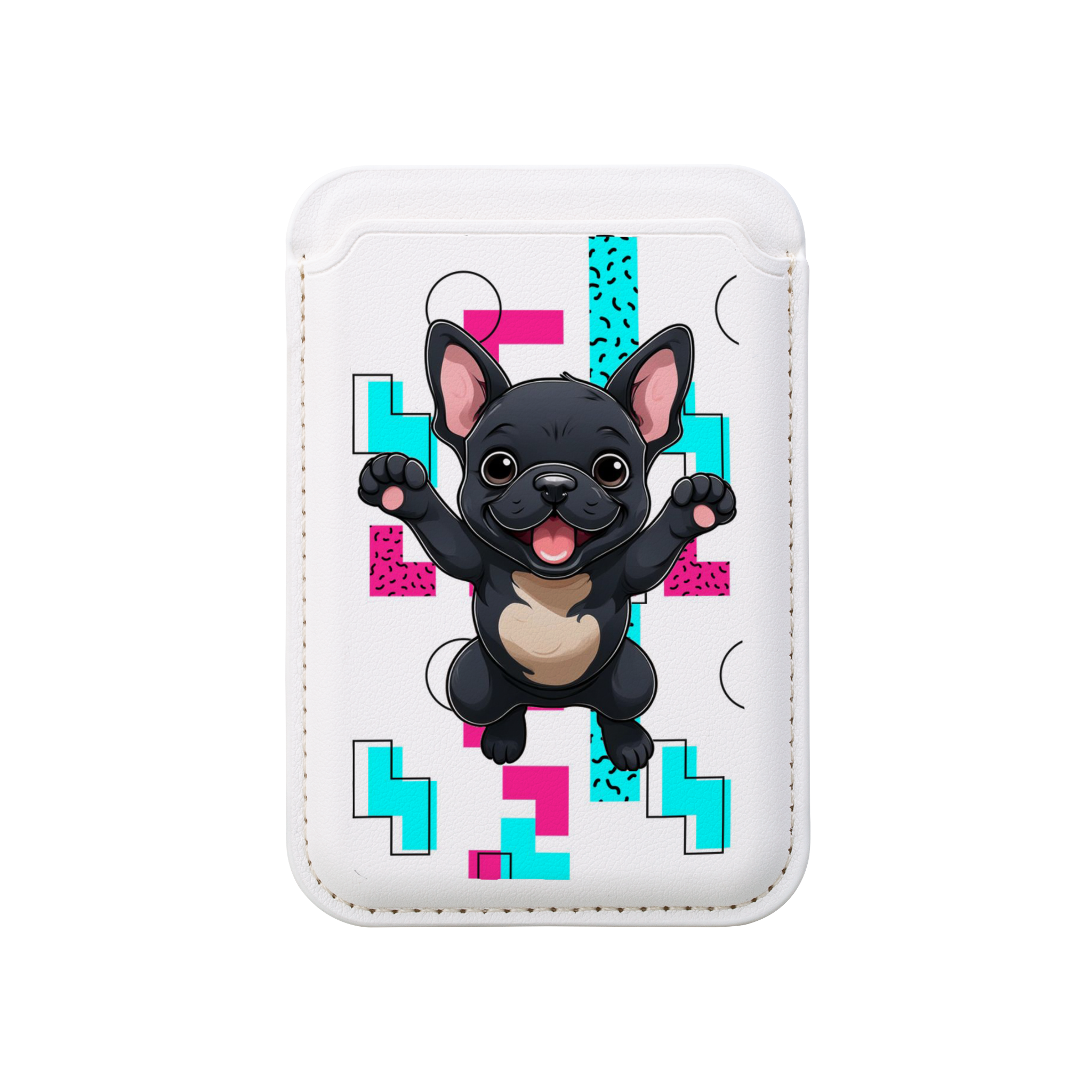 Frenchie Fun, Vegan Wallet | Cute French Bulldog Design | MagSafe® Card Holder product thumbnail image