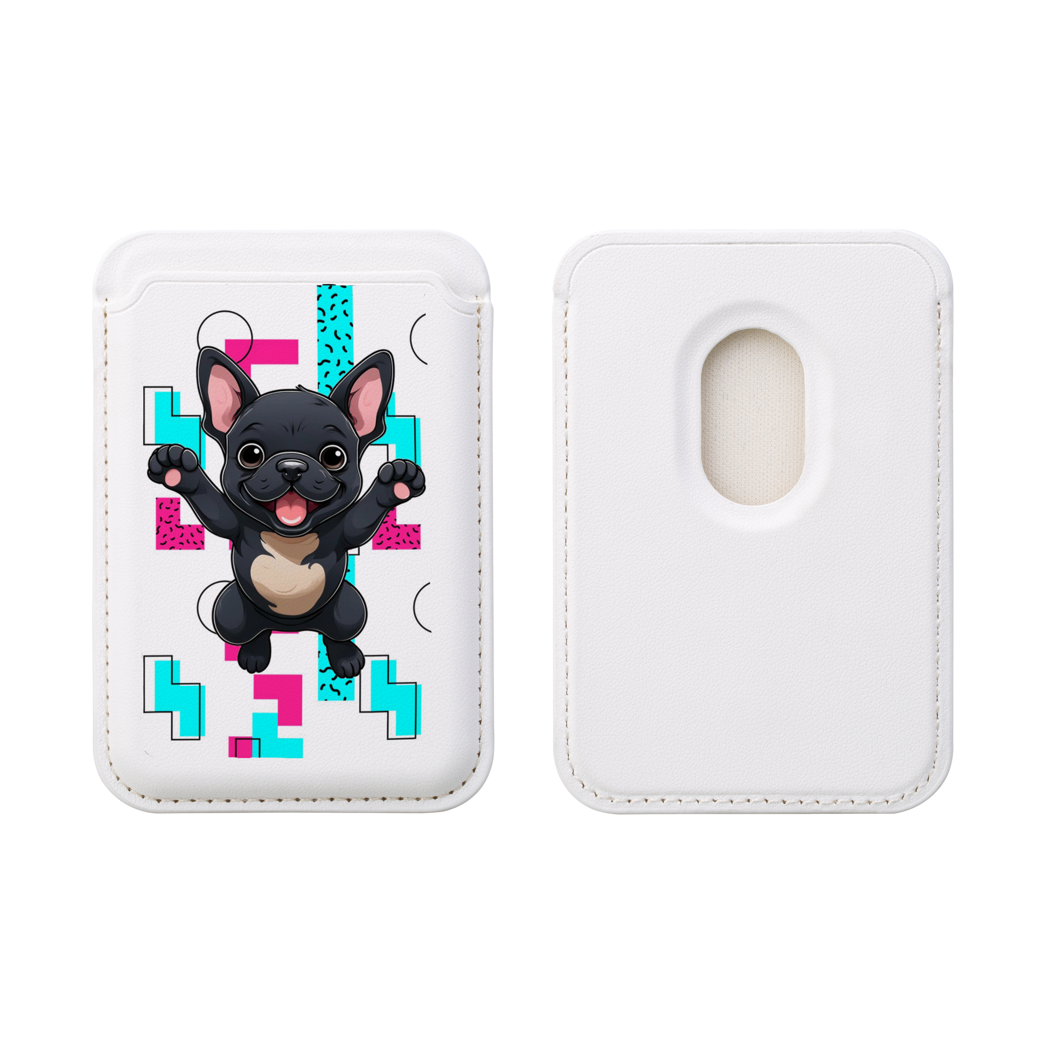 Frenchie Fun, Vegan Wallet | Cute French Bulldog Design | MagSafe® Card Holder product thumbnail image