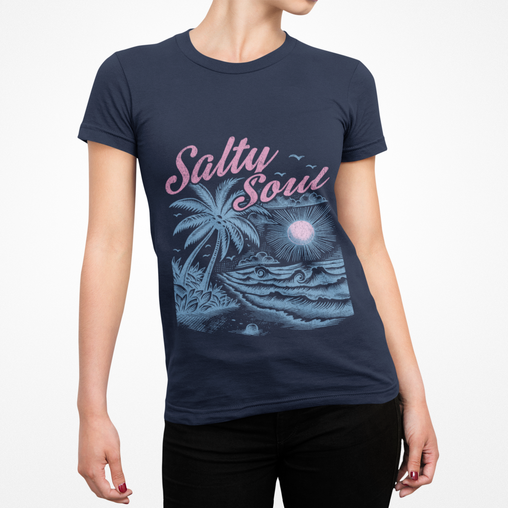 Salty Soul Women's Softstyle Tee - Beach Vibes T-Shirt for Ocean Lovers product thumbnail image Salty Soul Women's Softstyle Tee - Beach Vibes T-Shirt for Ocean Lovers product thumbnail image