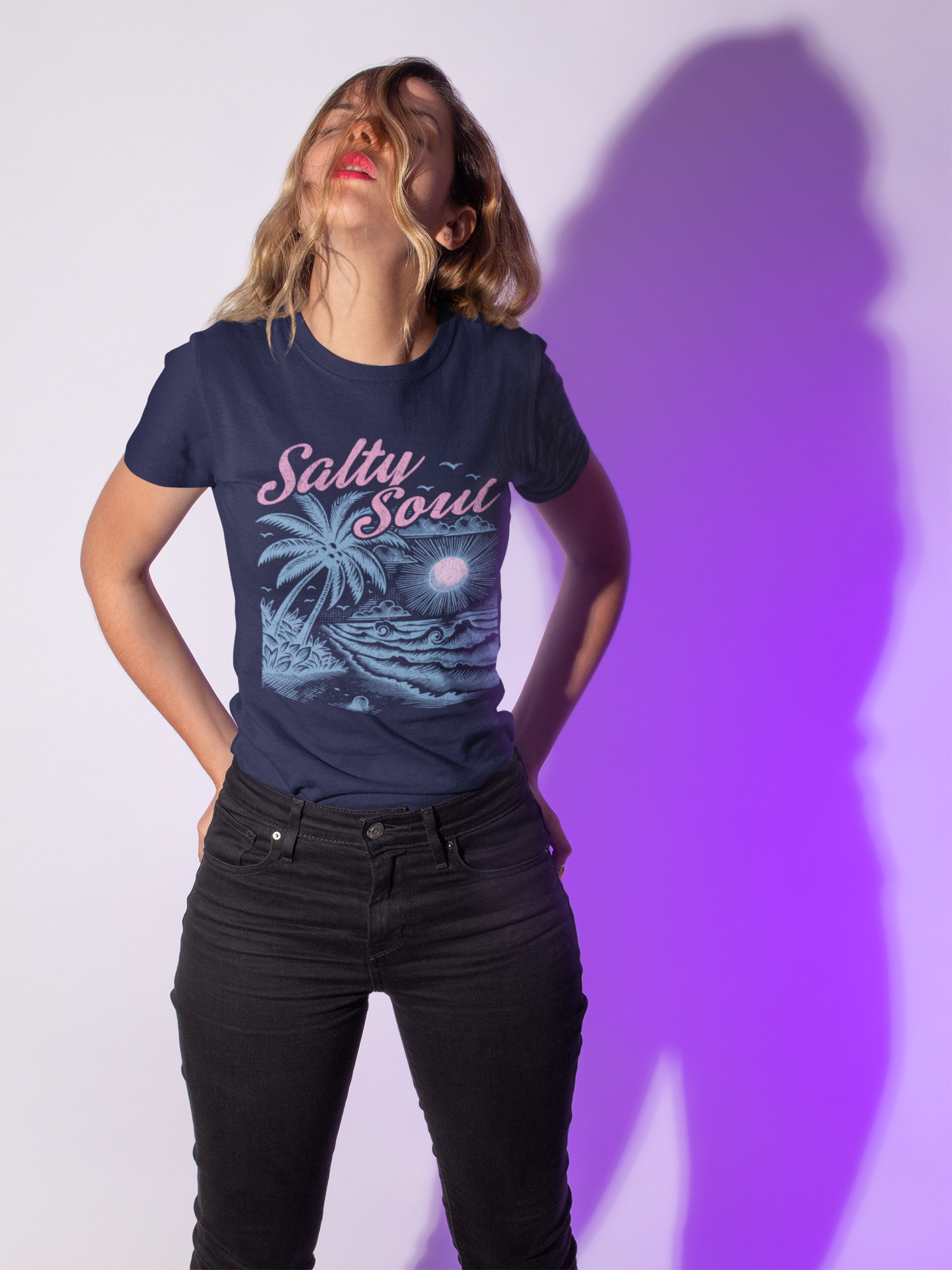 Salty Soul Women's Softstyle Tee - Beach Vibes T-Shirt for Ocean Lovers product thumbnail image Salty Soul Women's Softstyle Tee - Beach Vibes T-Shirt for Ocean Lovers product thumbnail image