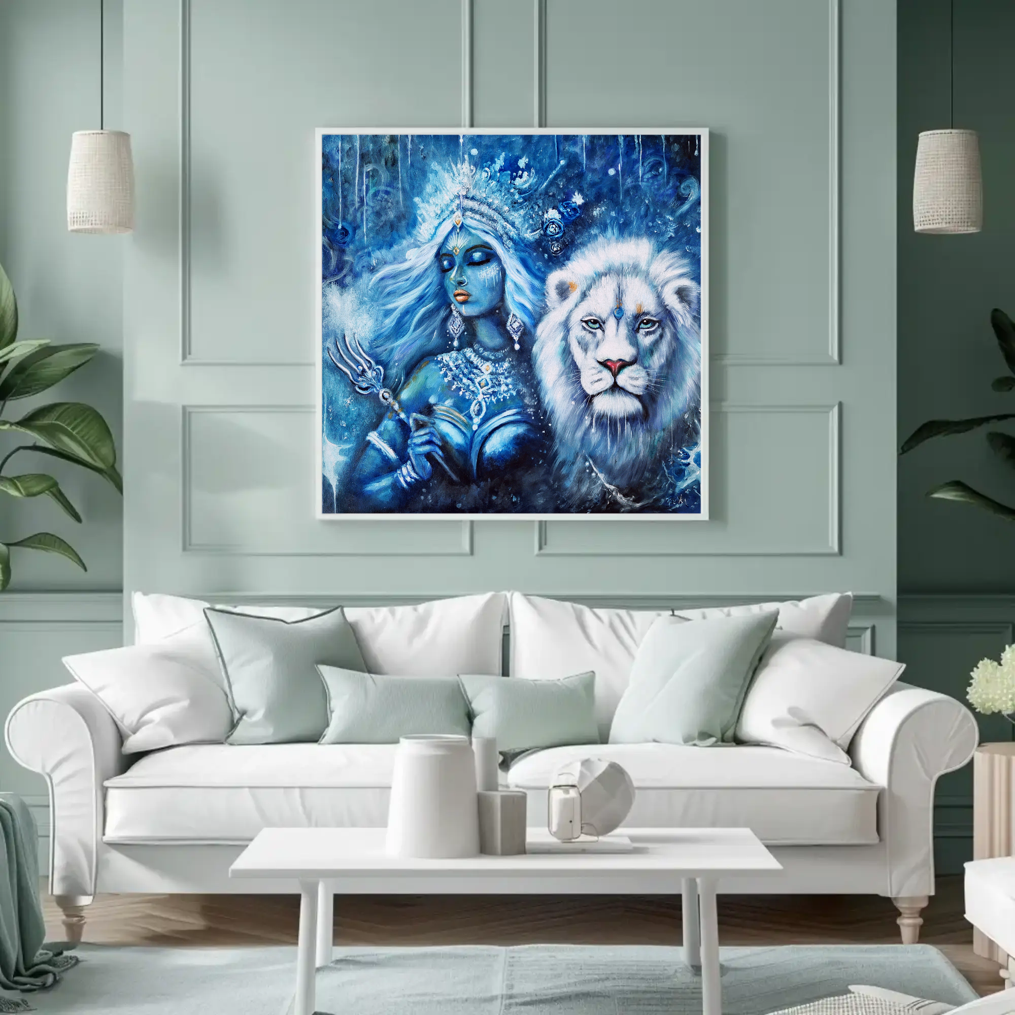 Kali's Gift Transformational Lion Cat Canvas Art - Stretched Matte Home Decor product thumbnail image