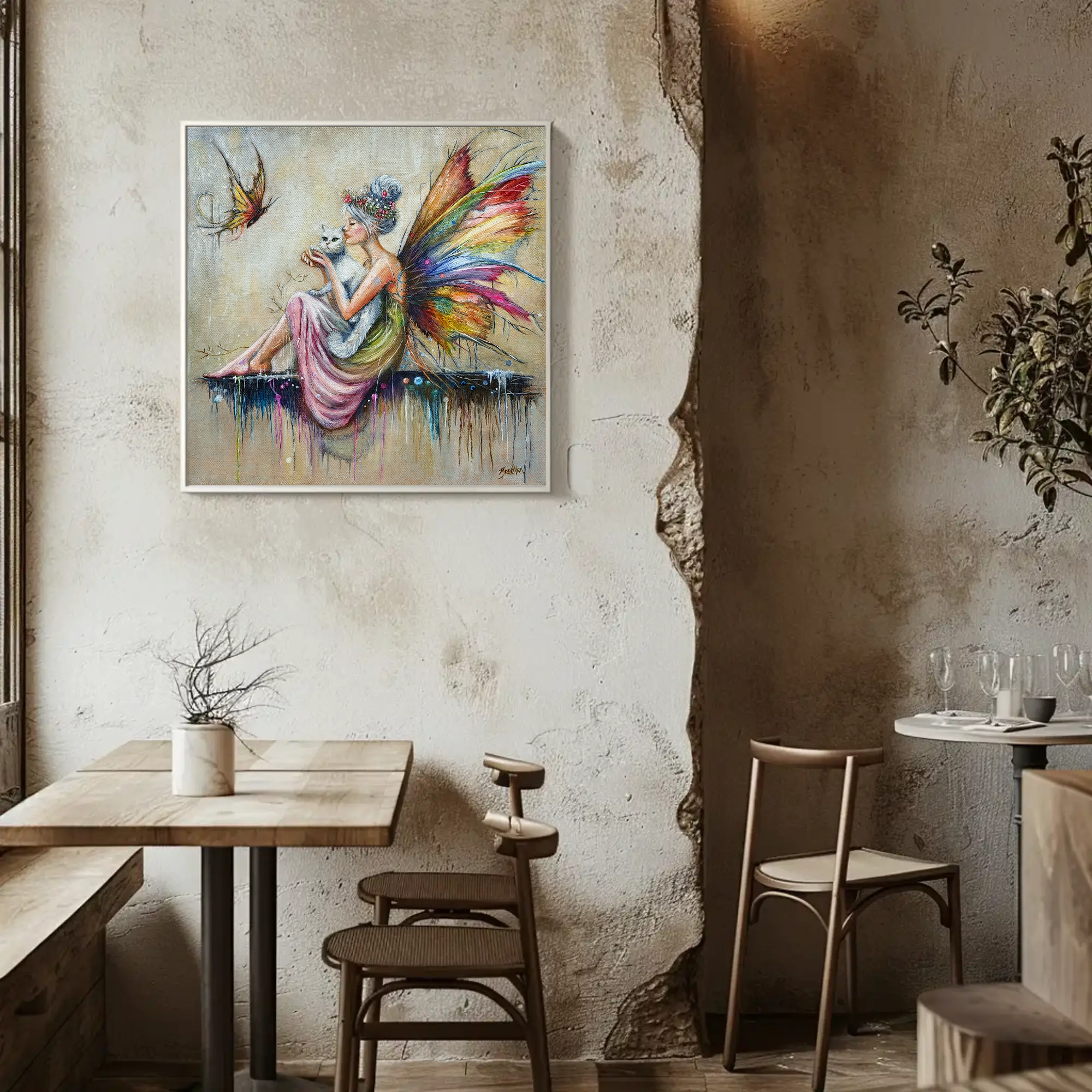 Dreamweaver's Companion Fairy Cat Canvas Art - Stretched Matte Home Decor