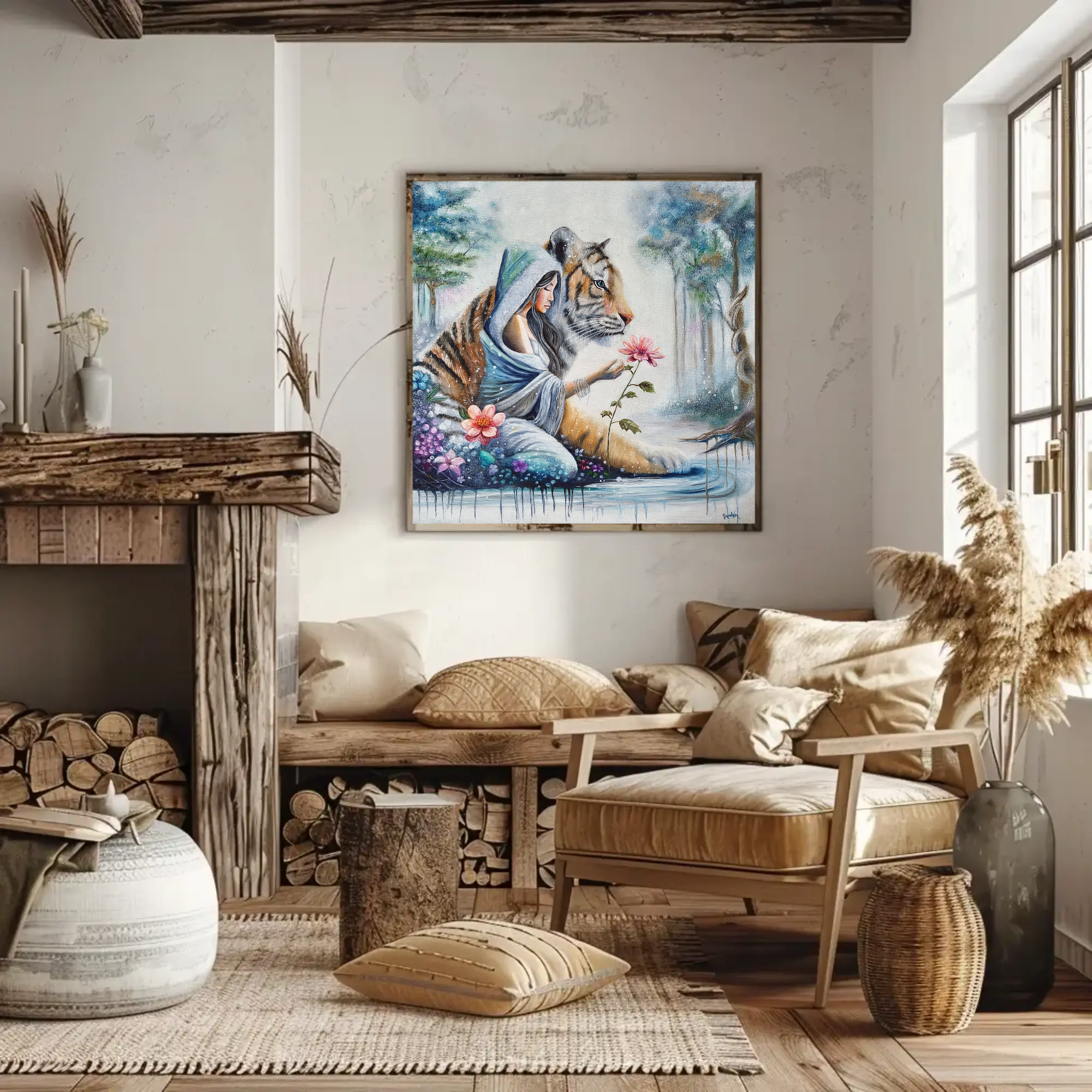 Serene Tiger Canvas Art - 12" Stretched Wall Decor for Nature Lovers product thumbnail image Serene Tiger Canvas Art - 12" Stretched Wall Decor for Nature Lovers product thumbnail image