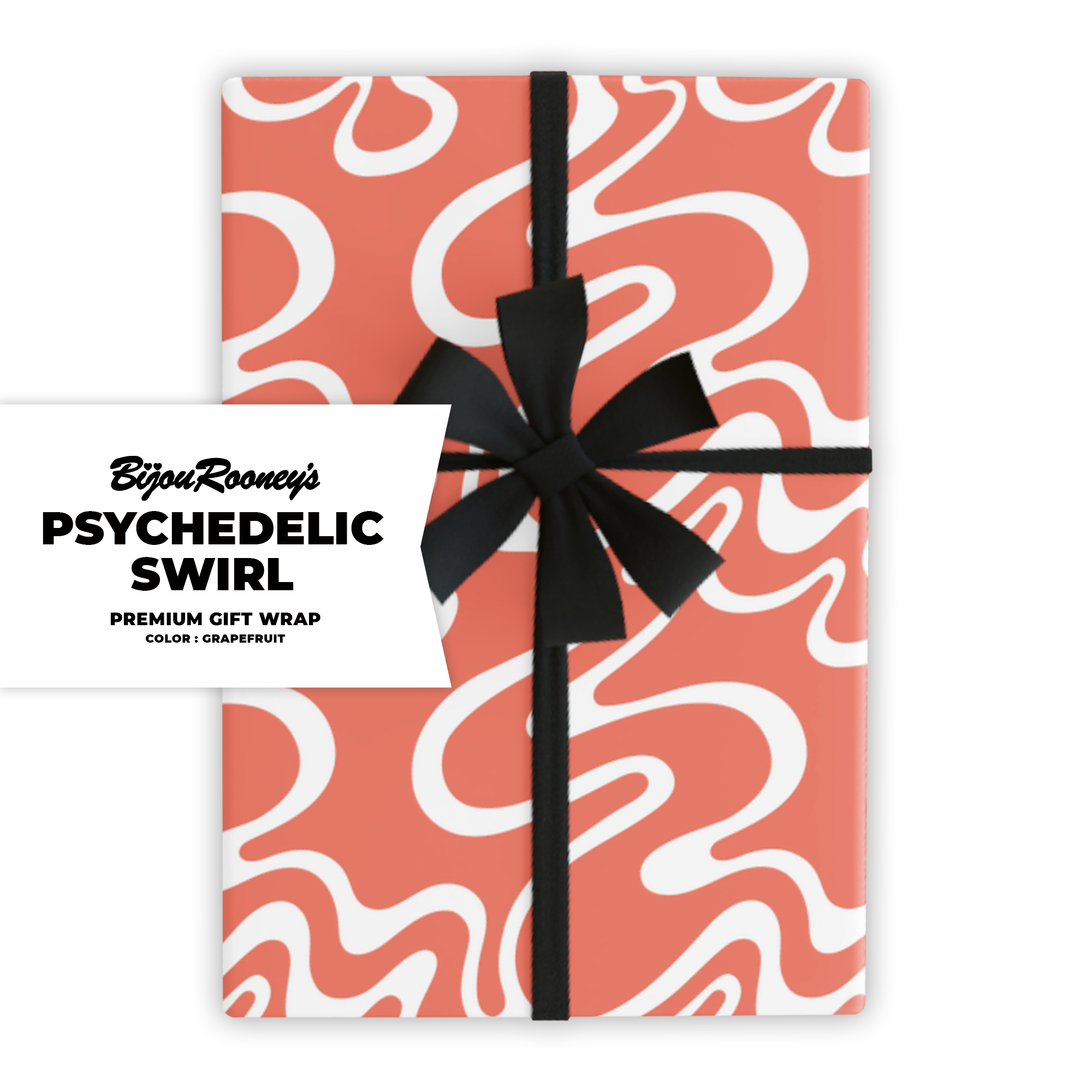 Psychedelic Swirl Gift Wrap in Grapefruit