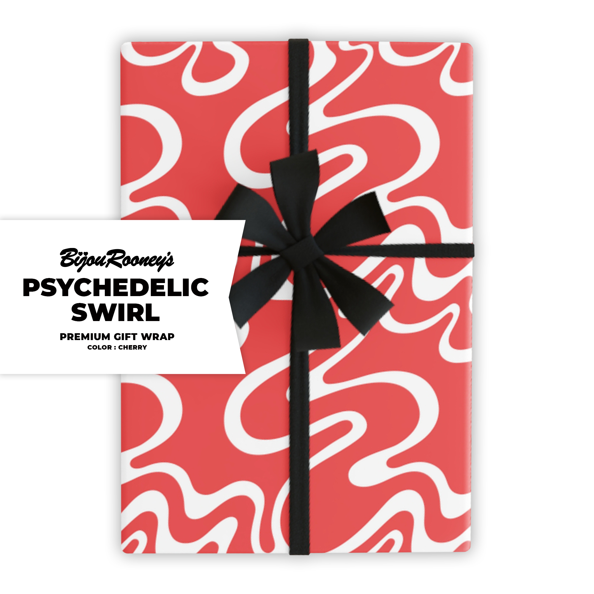 Psychedelic Swirl Gift Wrap in Cherry