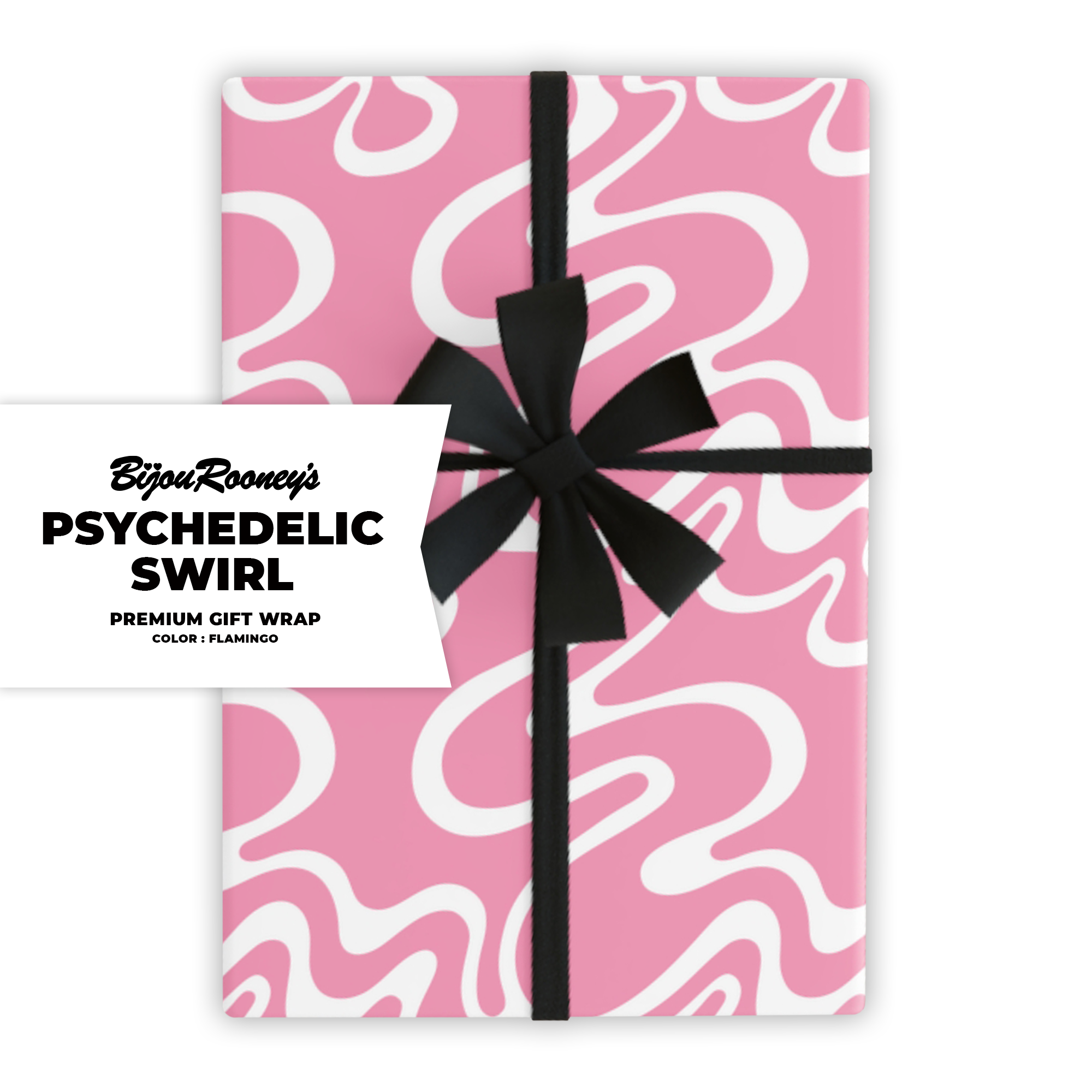 Psychedelic Swirl Gift Wrap in Flamingo