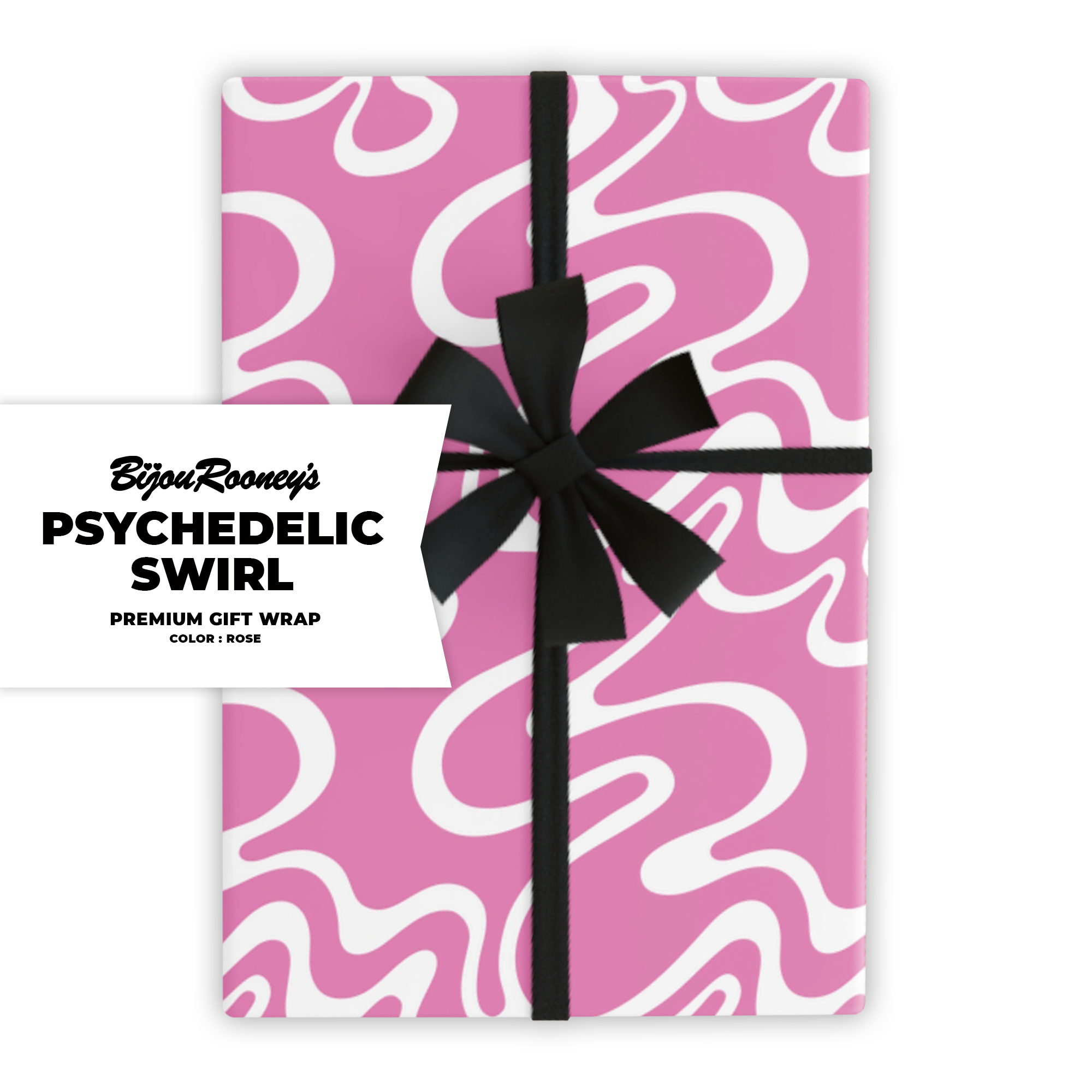 Psychedelic Swirl Gift Wrap in Rose