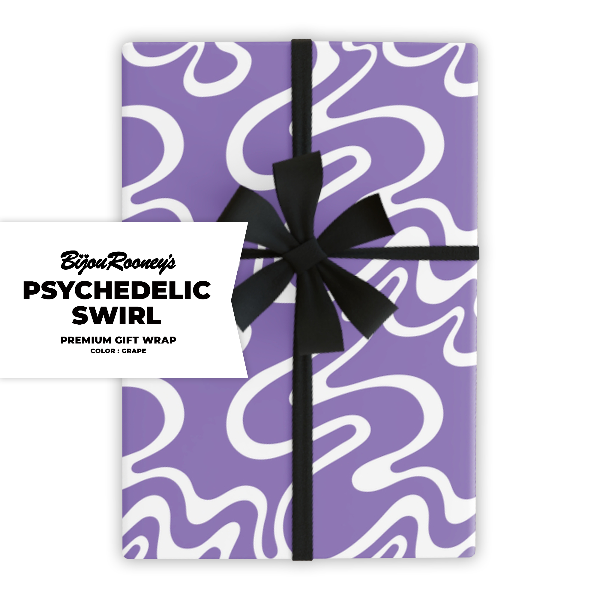 Psychedelic Swirl Gift Wrap in Grape