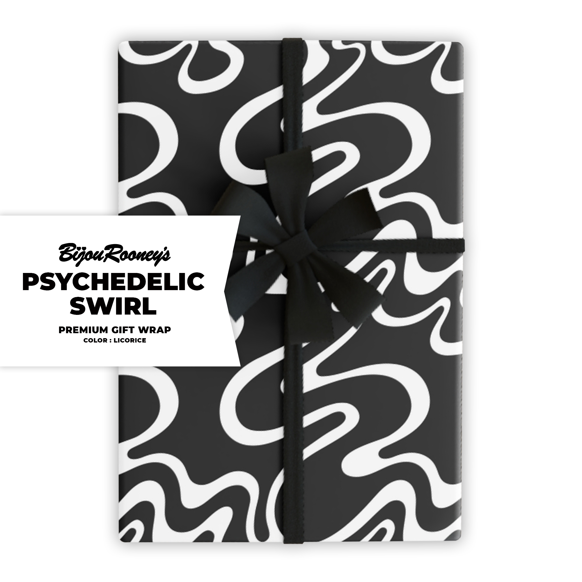 Psychedelic Swirl Gift Wrap in Licorice