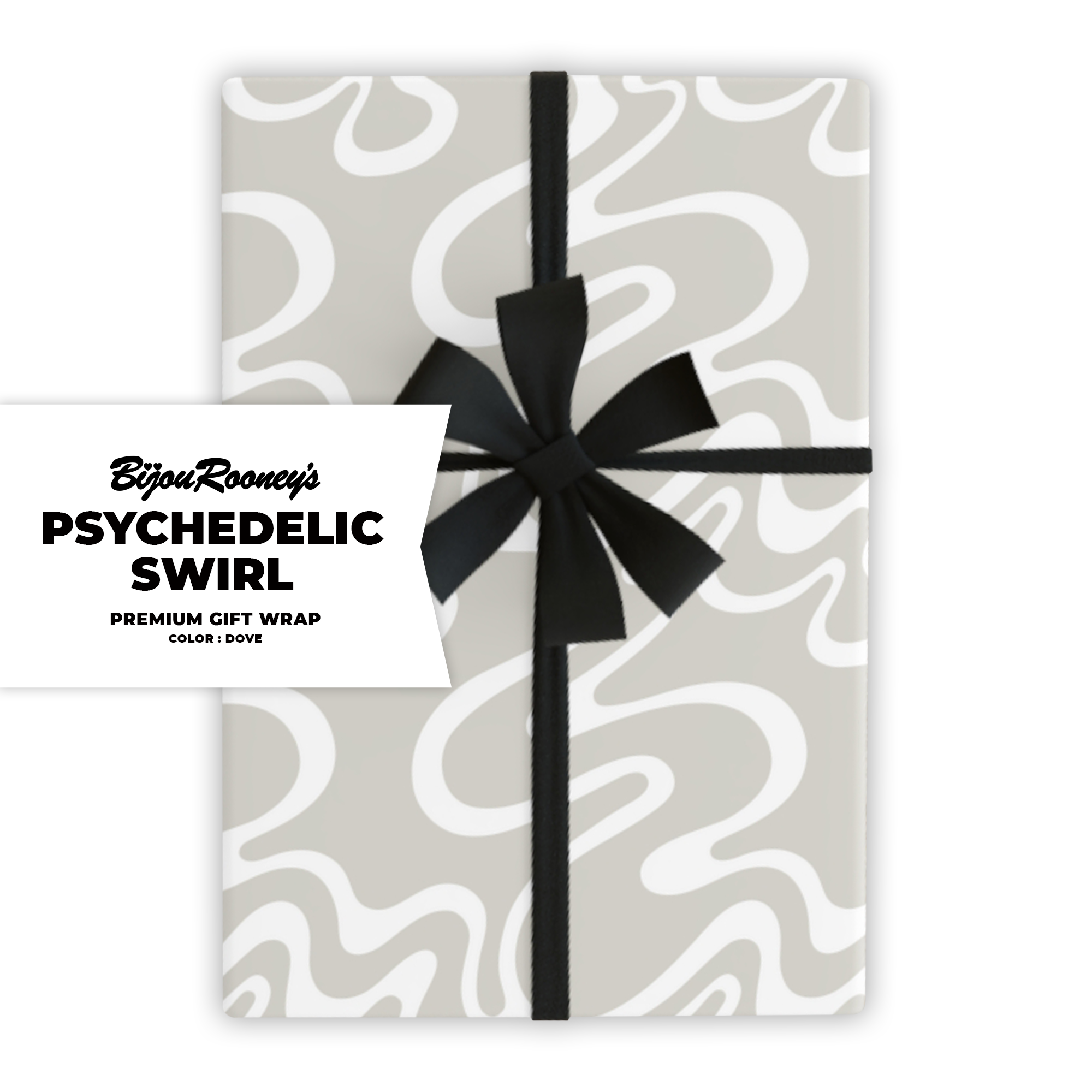 Psychedelic Swirl Gift Wrap in Dove