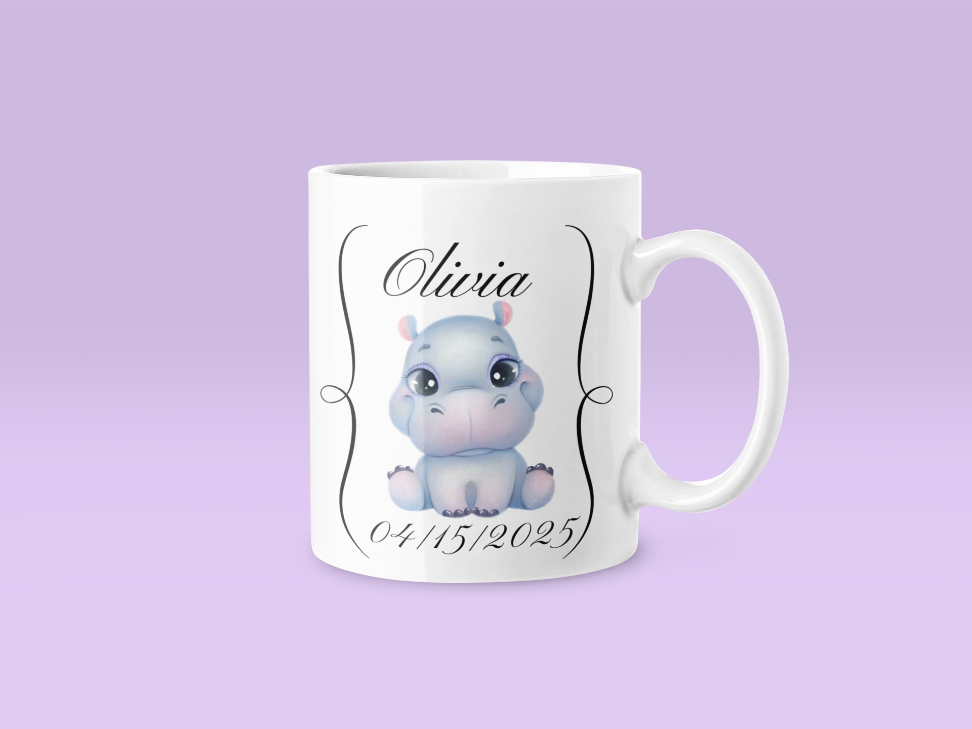 Cute Baby Hippo Mug - Customizable 11oz