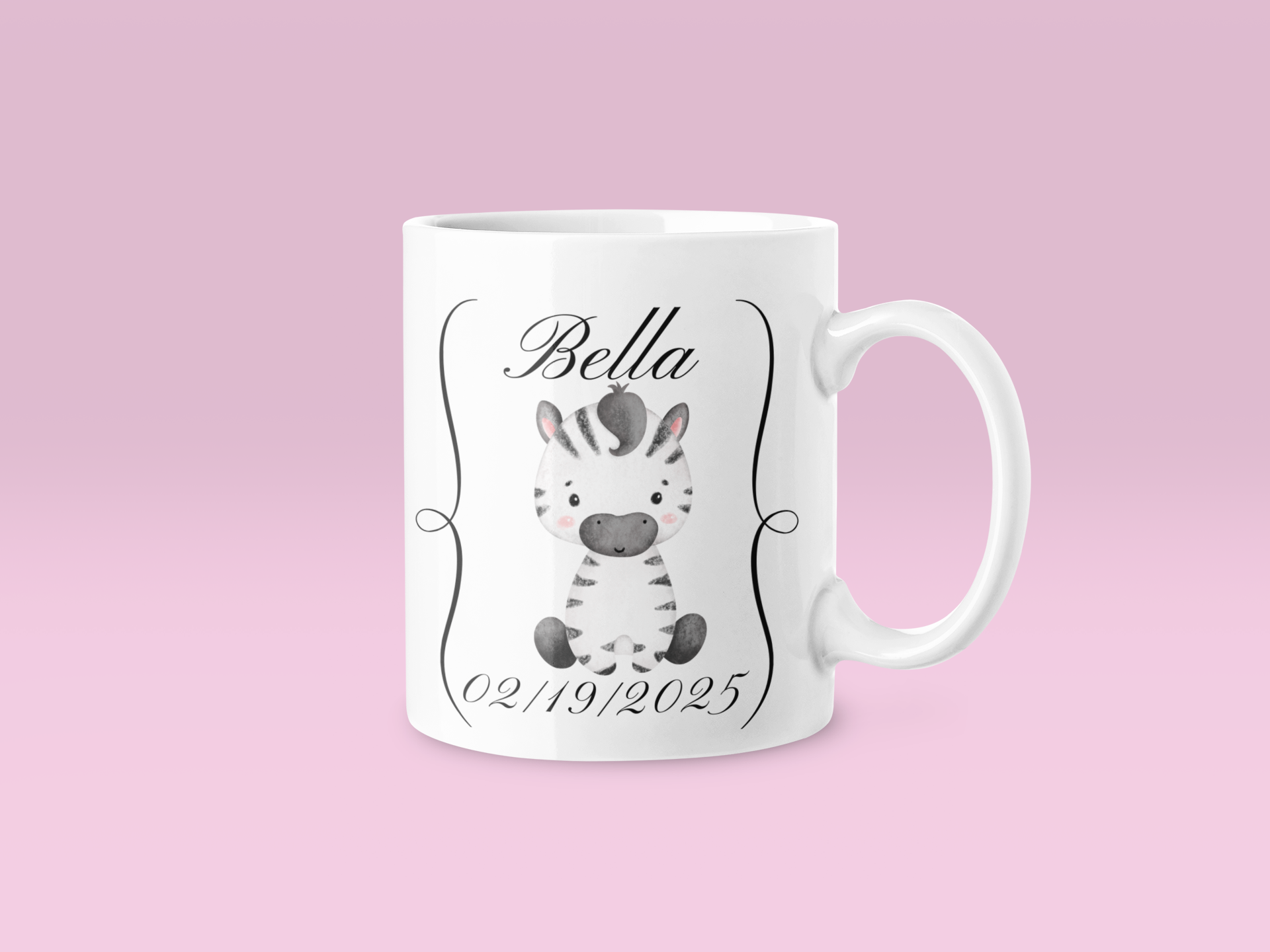 Personalized Baby Zebra Mug- Customizable 11oz Personalized Baby Zebra Mug- Customizable 11oz