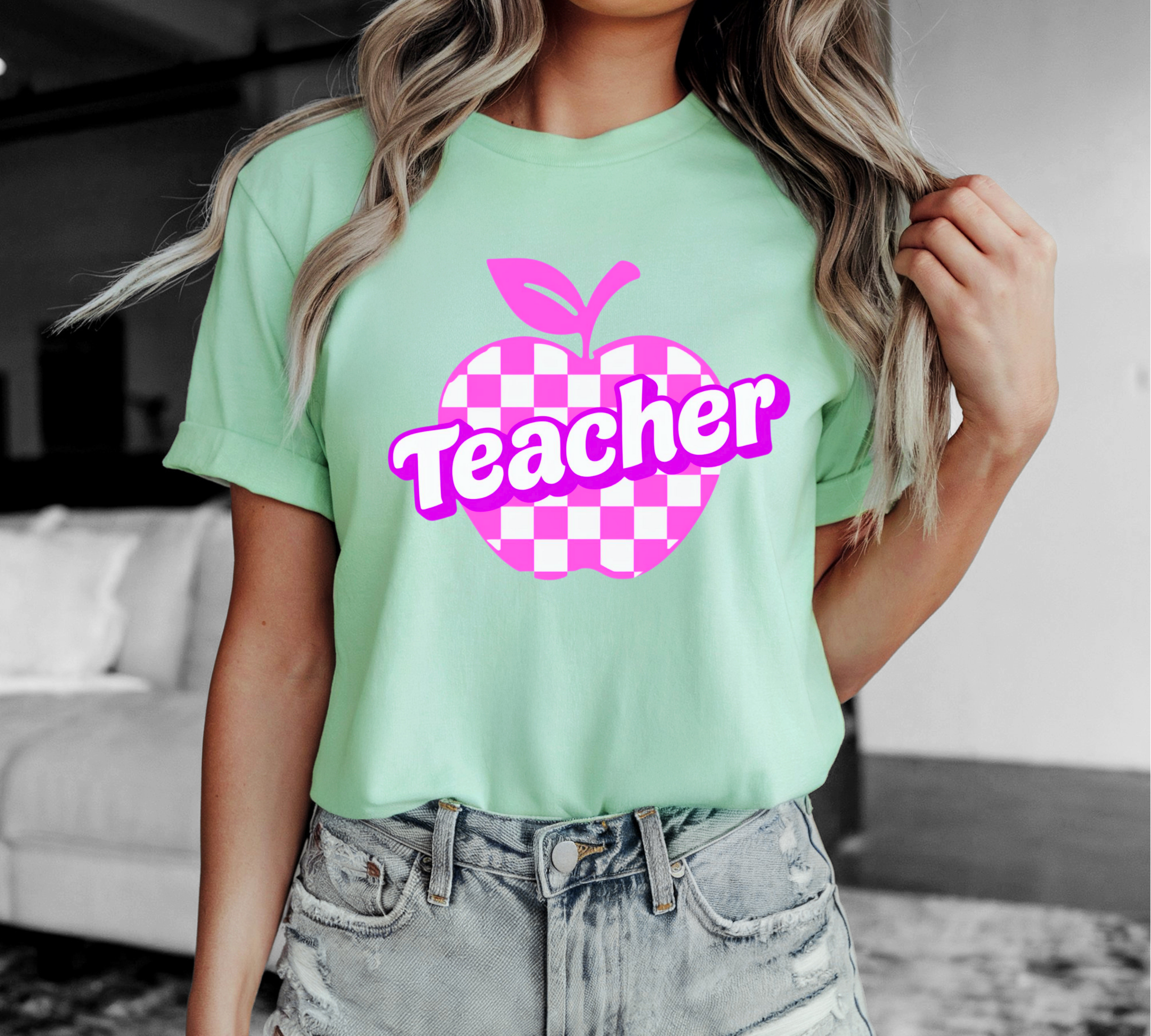 Teacher Appreciation Checkered Apple product thumbnail image Teacher Appreciation Checkered Apple product thumbnail image