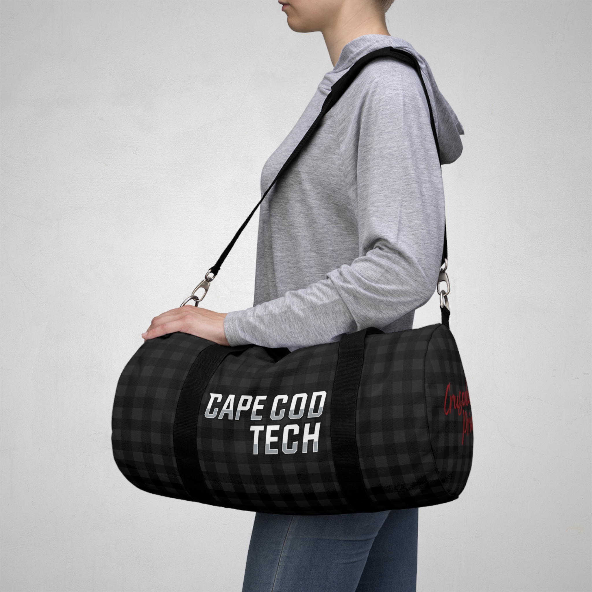 Charcoal CCT Plaid Duffel Bag - Perfect for Travel & Gym product thumbnail image Charcoal CCT Plaid Duffel Bag - Perfect for Travel & Gym product thumbnail image