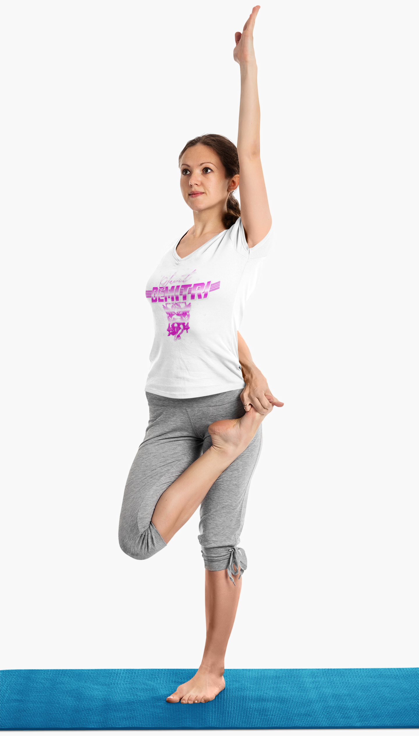 Saint Demitri Swinging Angel V-Neck Tee - Stylish Graphic Tee for Casual Vibes product thumbnail image Saint Demitri Swinging Angel V-Neck Tee - Stylish Graphic Tee for Casual Vibes product thumbnail image