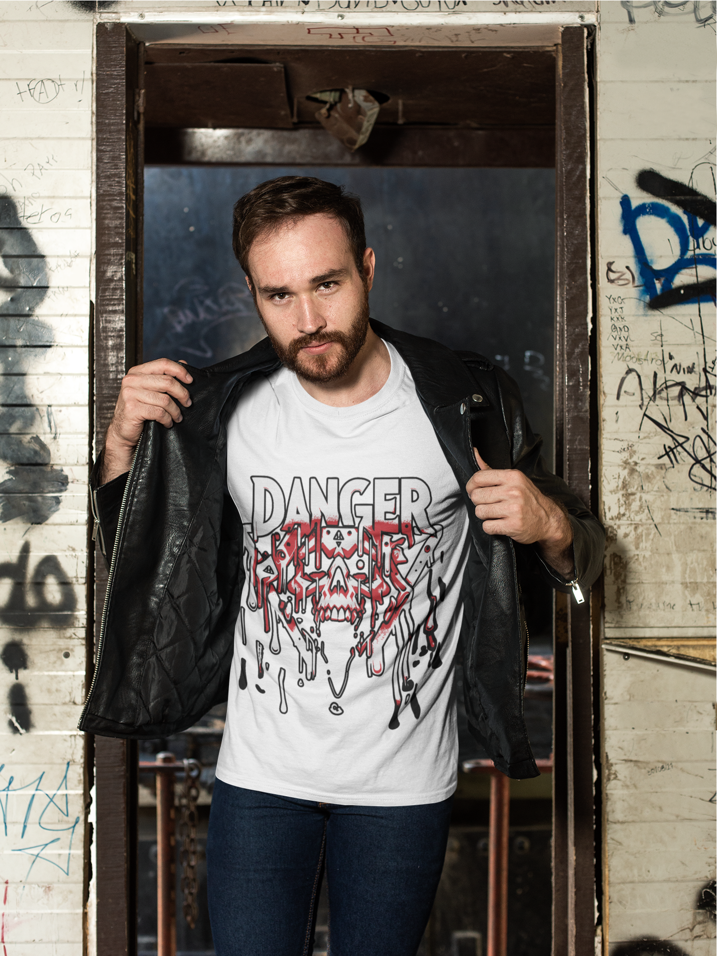 Unisex Urban Heavy Tee - Bold 'DANGER' Graphic T-Shirt for Streetwear Enthusiasts Unisex Urban Heavy Tee - Bold 'DANGER' Graphic T-Shirt for Streetwear Enthusiasts