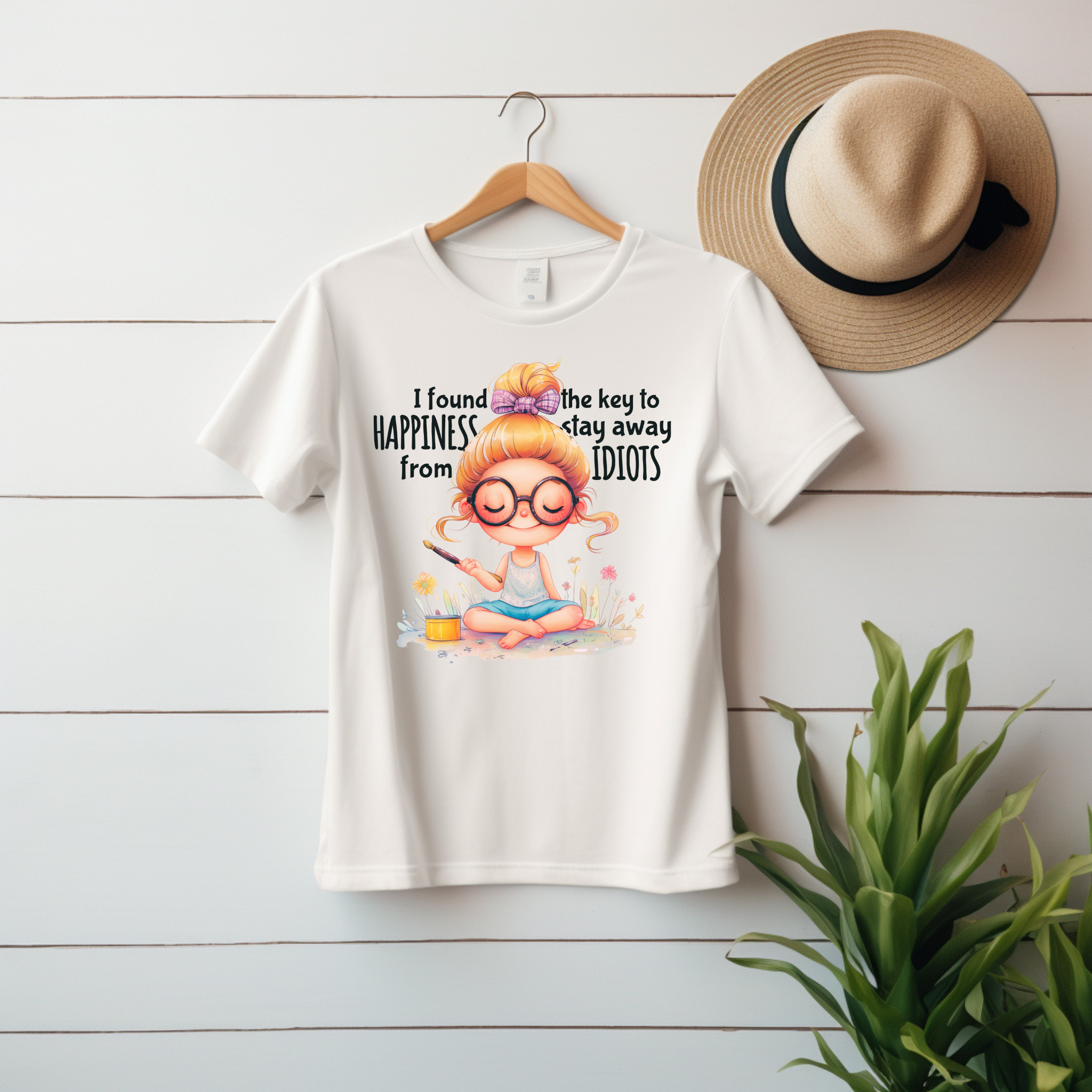 “I Found the Key to HAPPINESS, Stay Away from IDIOTS” – Cozy &amp; Stylish Unisex Jersey Tee product thumbnail image