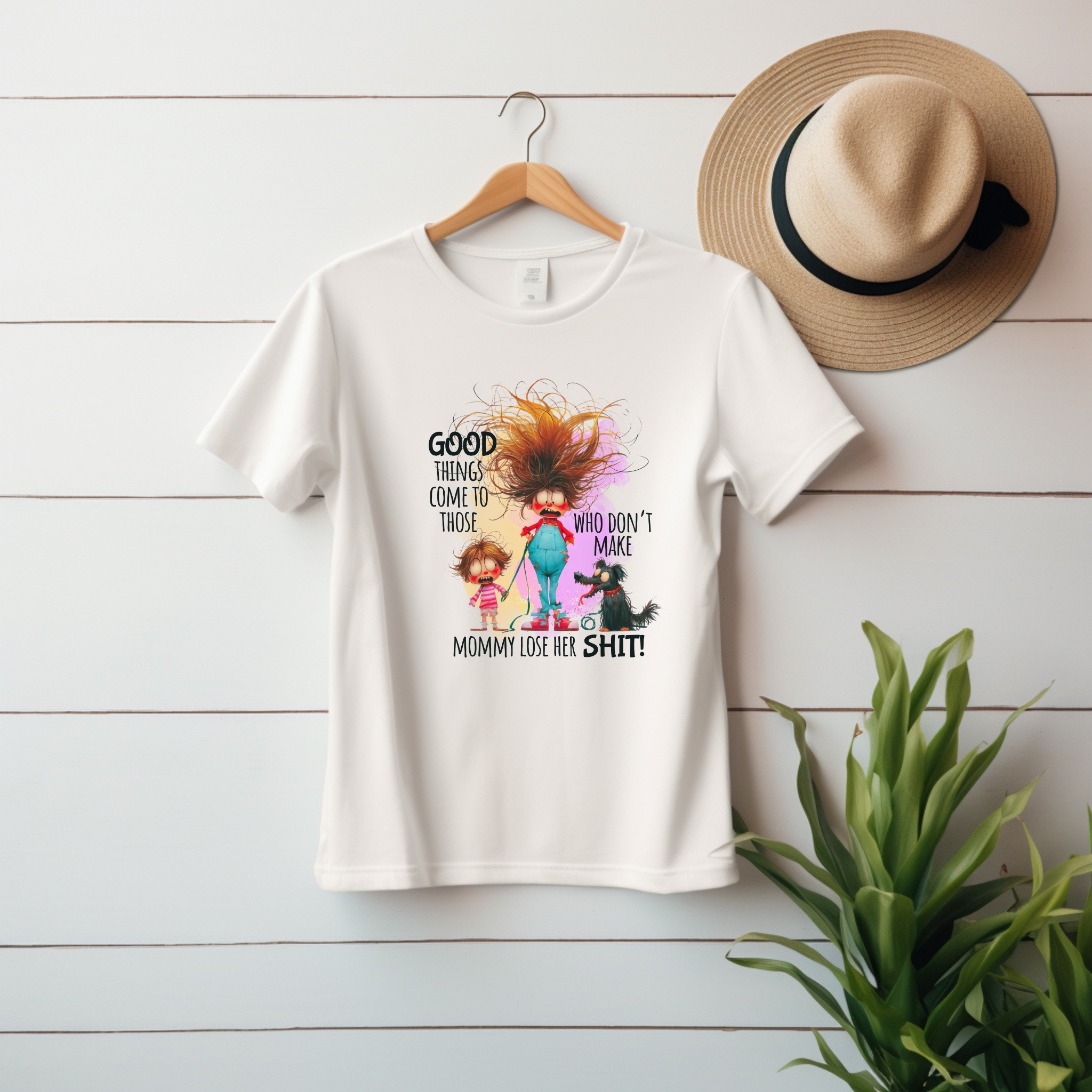 “Good Things Come to Those Who Don’t Make Mommy Lose Her Sht” – Cozy &amp; Stylish Unisex Jersey Tee product thumbnail image