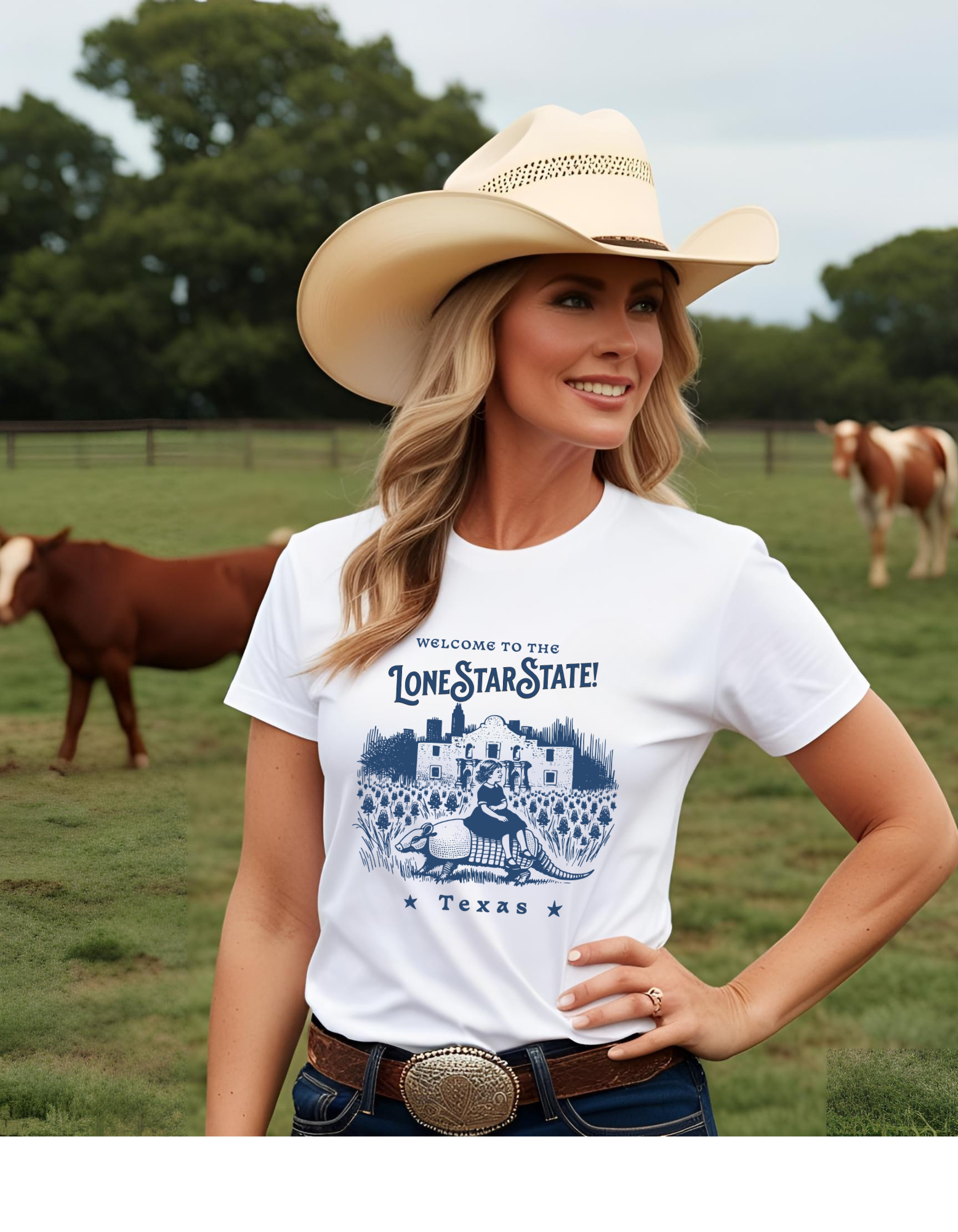 Welcome to the Lone Star State Unisex Cotton Crew Tee - Perfect Gift for Texas Lovers product thumbnail image Welcome to the Lone Star State Unisex Cotton Crew Tee - Perfect Gift for Texas Lovers product thumbnail image