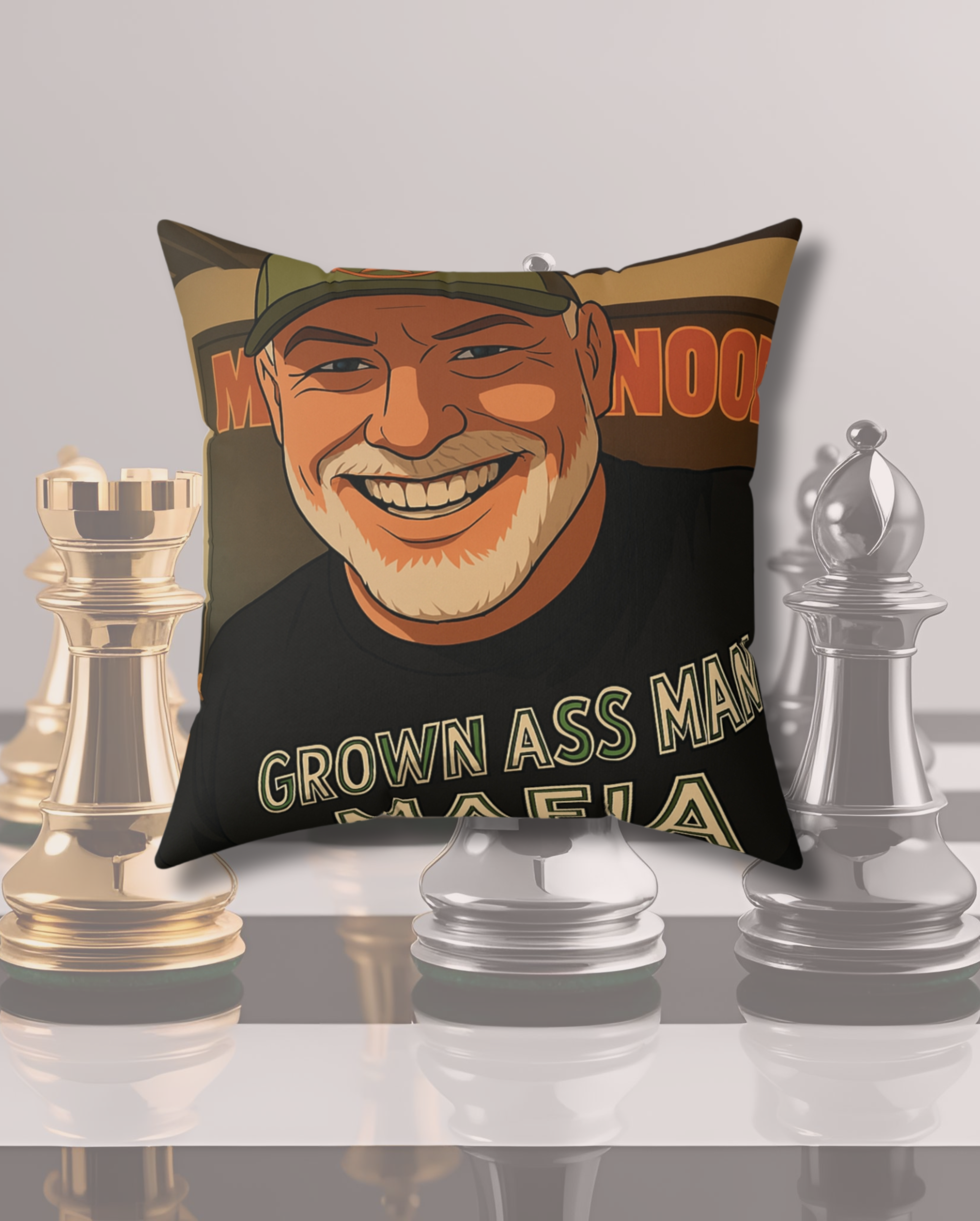 Square Pillow - Grown Ass Man Mafia Fun Throw Cushion for Father's Day product thumbnail image