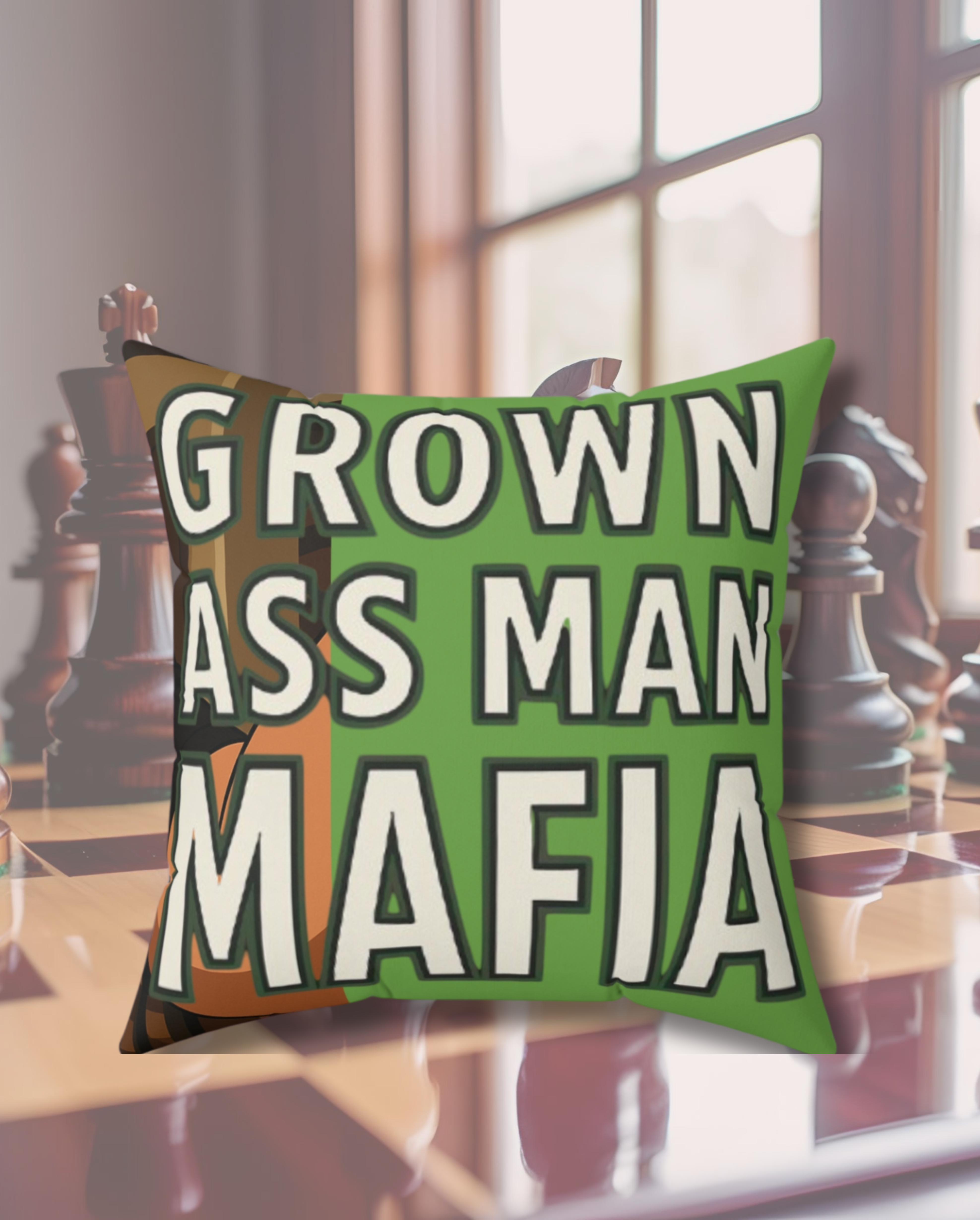 Square Pillow - Grown Ass Man Mafia Fun Throw Cushion for Father's Day product thumbnail image Square Pillow - Grown Ass Man Mafia Fun Throw Cushion for Father's Day product thumbnail image