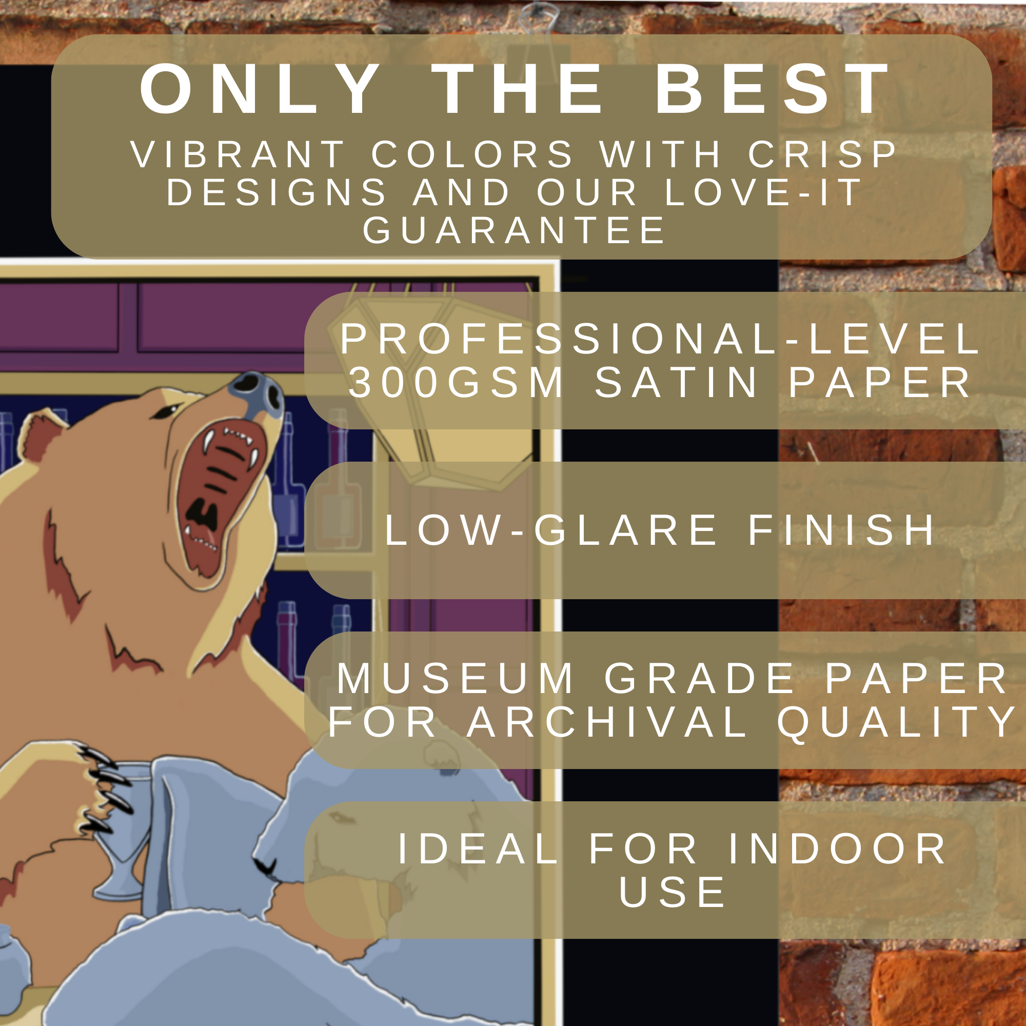 Satin Poster - Bear-Tender 300gsm Art Print for Animal Lovers, Gift for Bartenders product thumbnail image Satin Poster - Bear-Tender 300gsm Art Print for Animal Lovers, Gift for Bartenders product thumbnail image