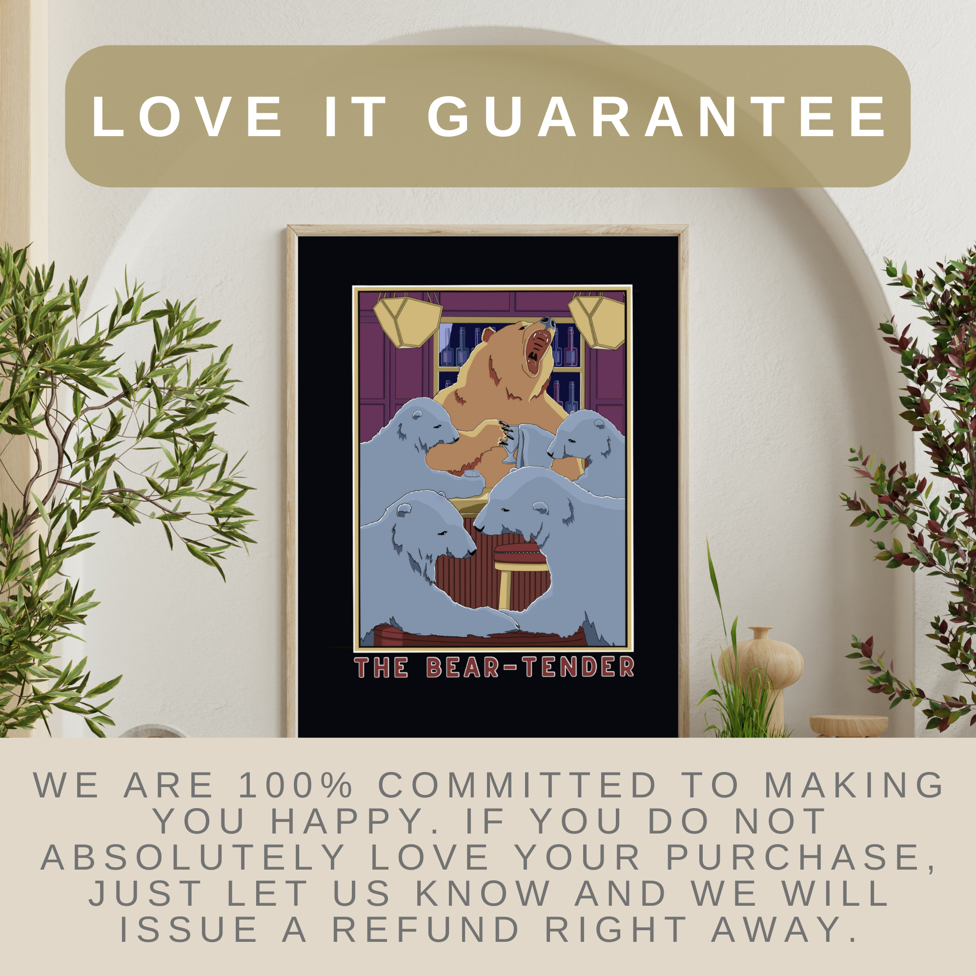Satin Poster - Bear-Tender 300gsm Art Print for Animal Lovers, Gift for Bartenders product thumbnail image Satin Poster - Bear-Tender 300gsm Art Print for Animal Lovers, Gift for Bartenders product thumbnail image