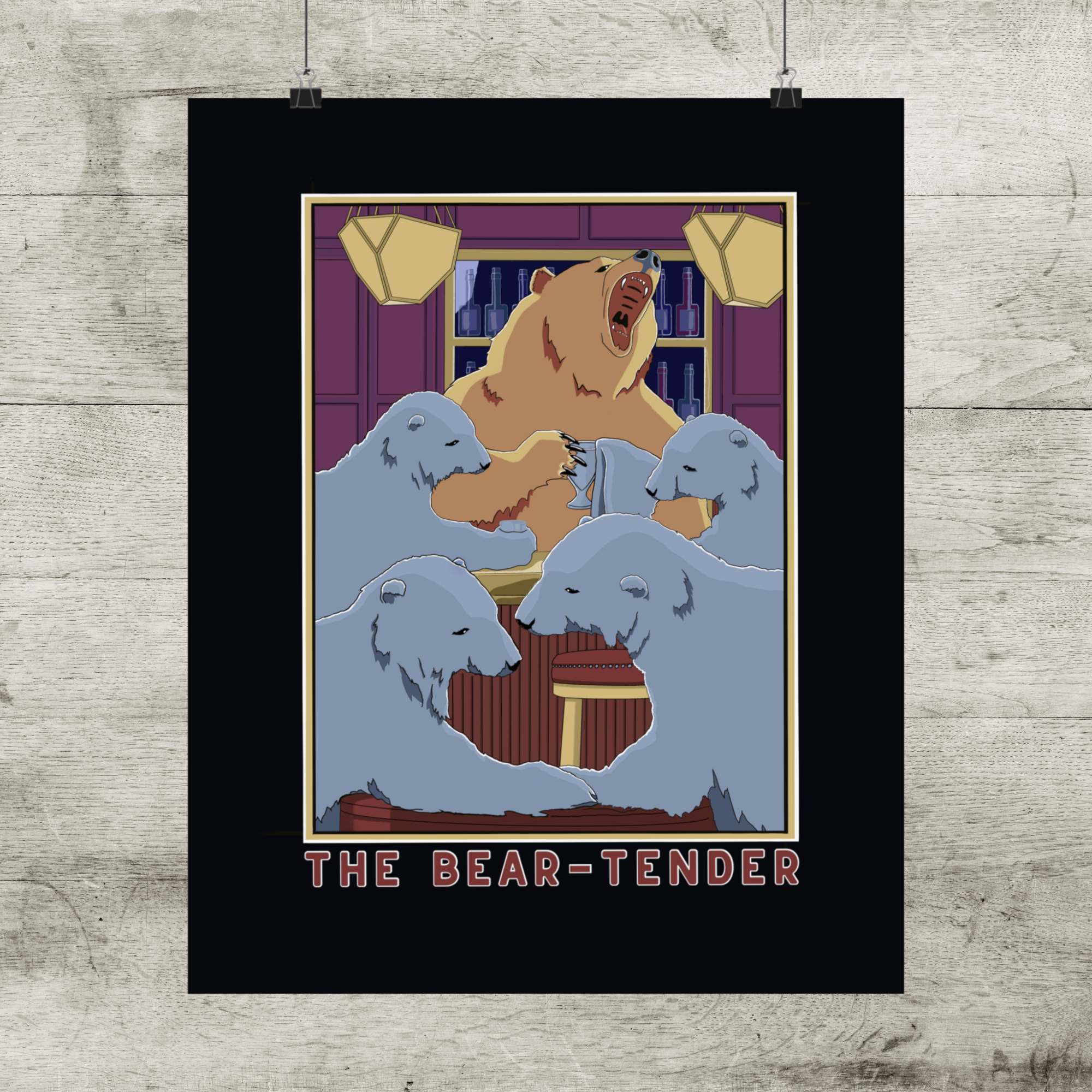 Satin Poster - Bear-Tender 300gsm Art Print for Animal Lovers, Gift for Bartenders product thumbnail image Satin Poster - Bear-Tender 300gsm Art Print for Animal Lovers, Gift for Bartenders product thumbnail image