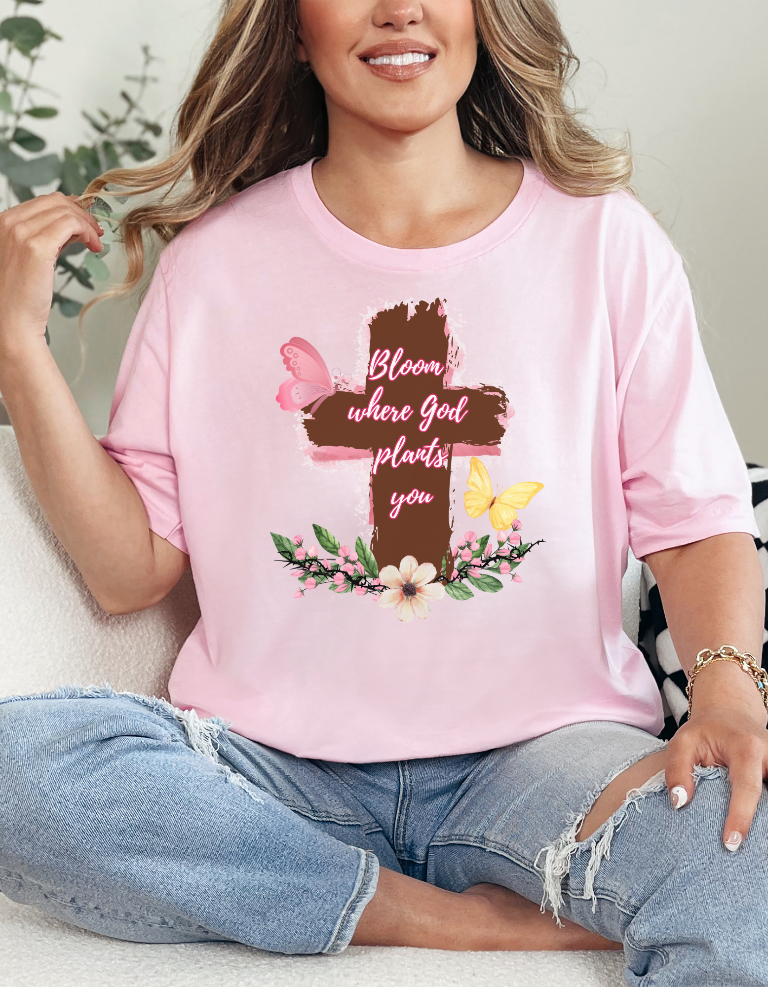 Inspirational Christian Tee – “Bloom Where God Plants You” | Unisex Fit, Soft Jersey Shirt product thumbnail image Inspirational Christian Tee – “Bloom Where God Plants You” | Unisex Fit, Soft Jersey Shirt product thumbnail image