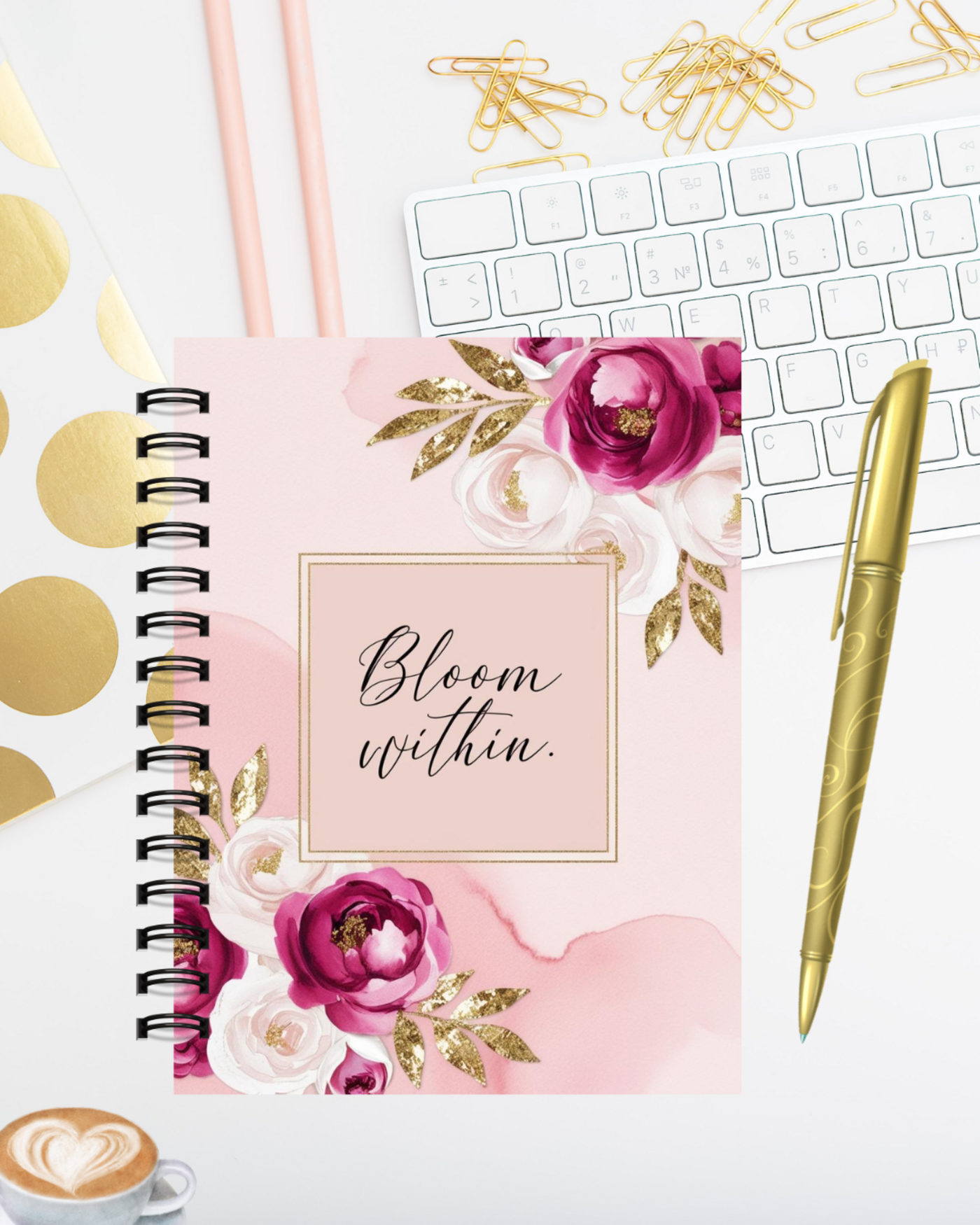 Bloom Within Floral Spiral Journal