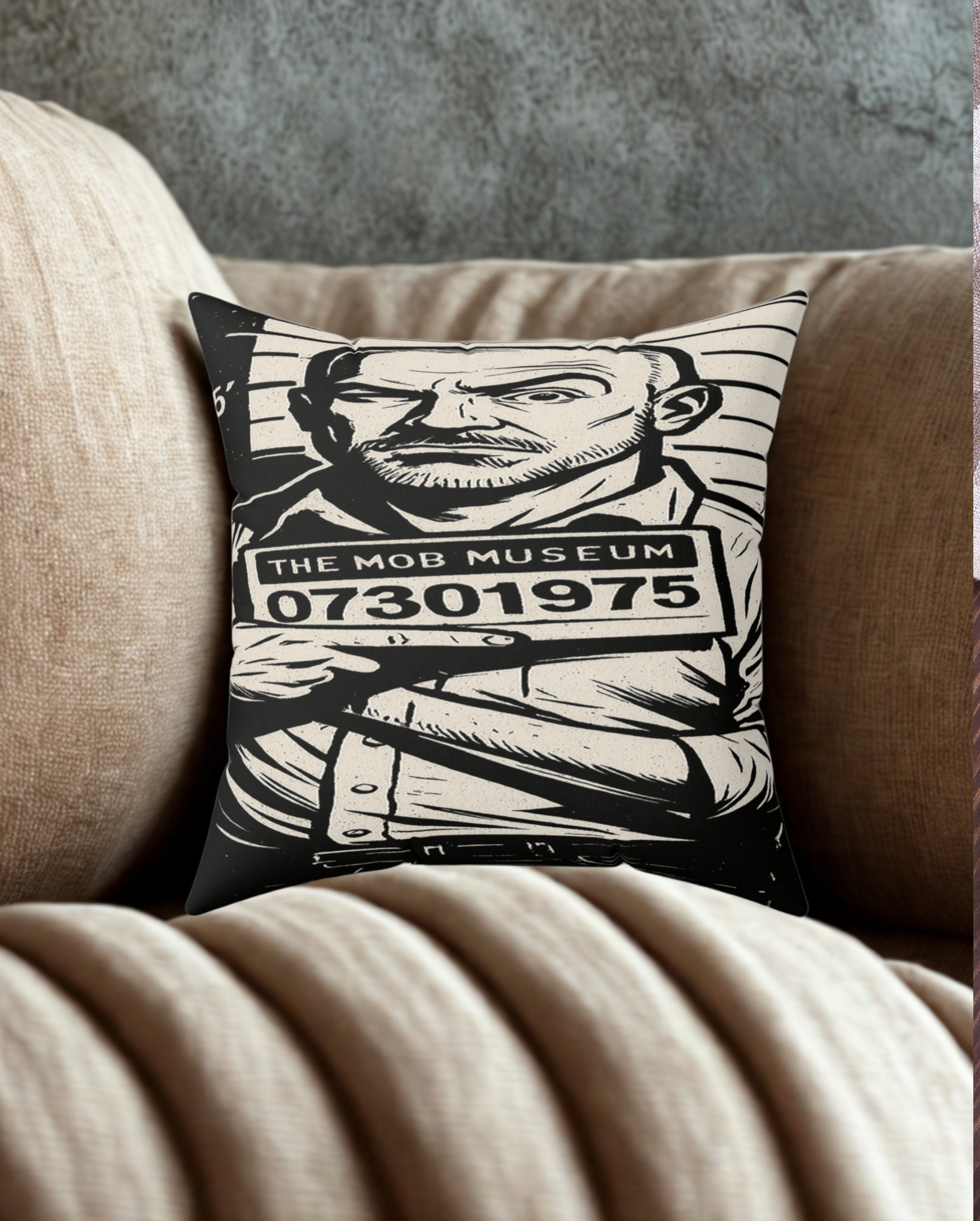Throw Pillow Moma Lena, Daddy Tim Bonnie Clyde Jailed Themed Father's Day, Mother's Day Gift