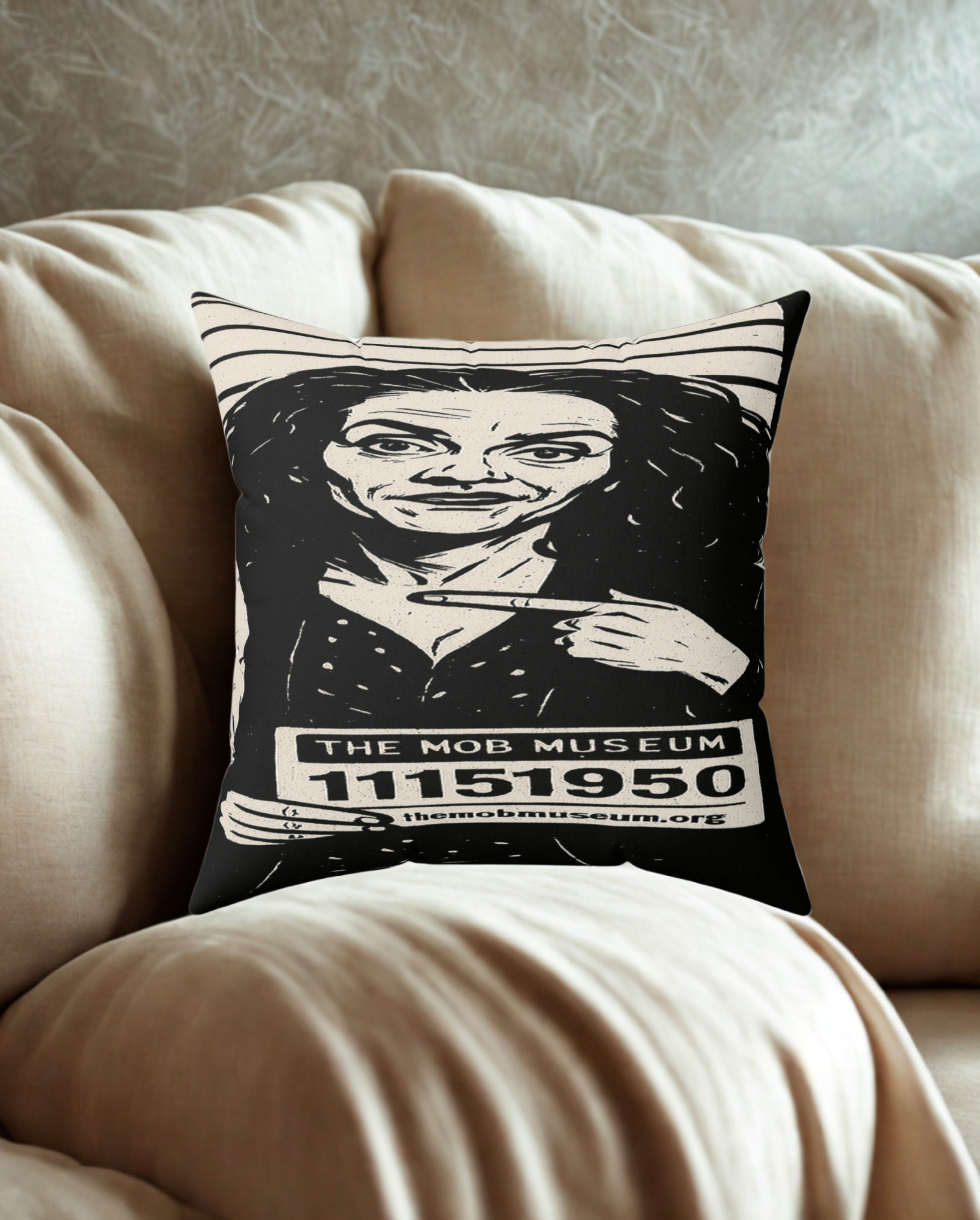 Throw Pillow Moma Lena, Daddy Tim Bonnie Clyde Jailed Themed Father's Day, Mother's Day Gift product thumbnail image