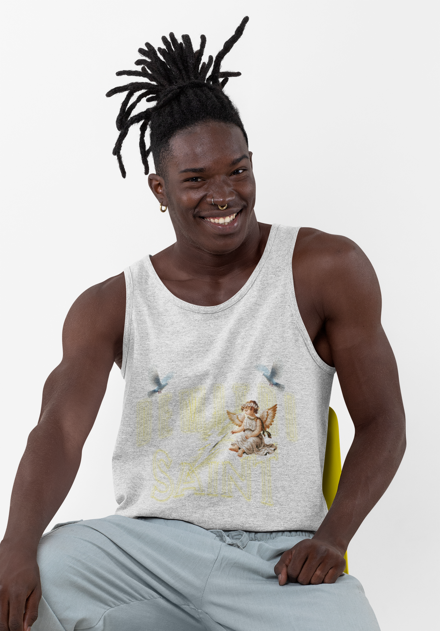 Saint Demitri Lightening Tank Top - Summer Casual Jersey Tank for Him product thumbnail image Saint Demitri Lightening Tank Top - Summer Casual Jersey Tank for Him product thumbnail image