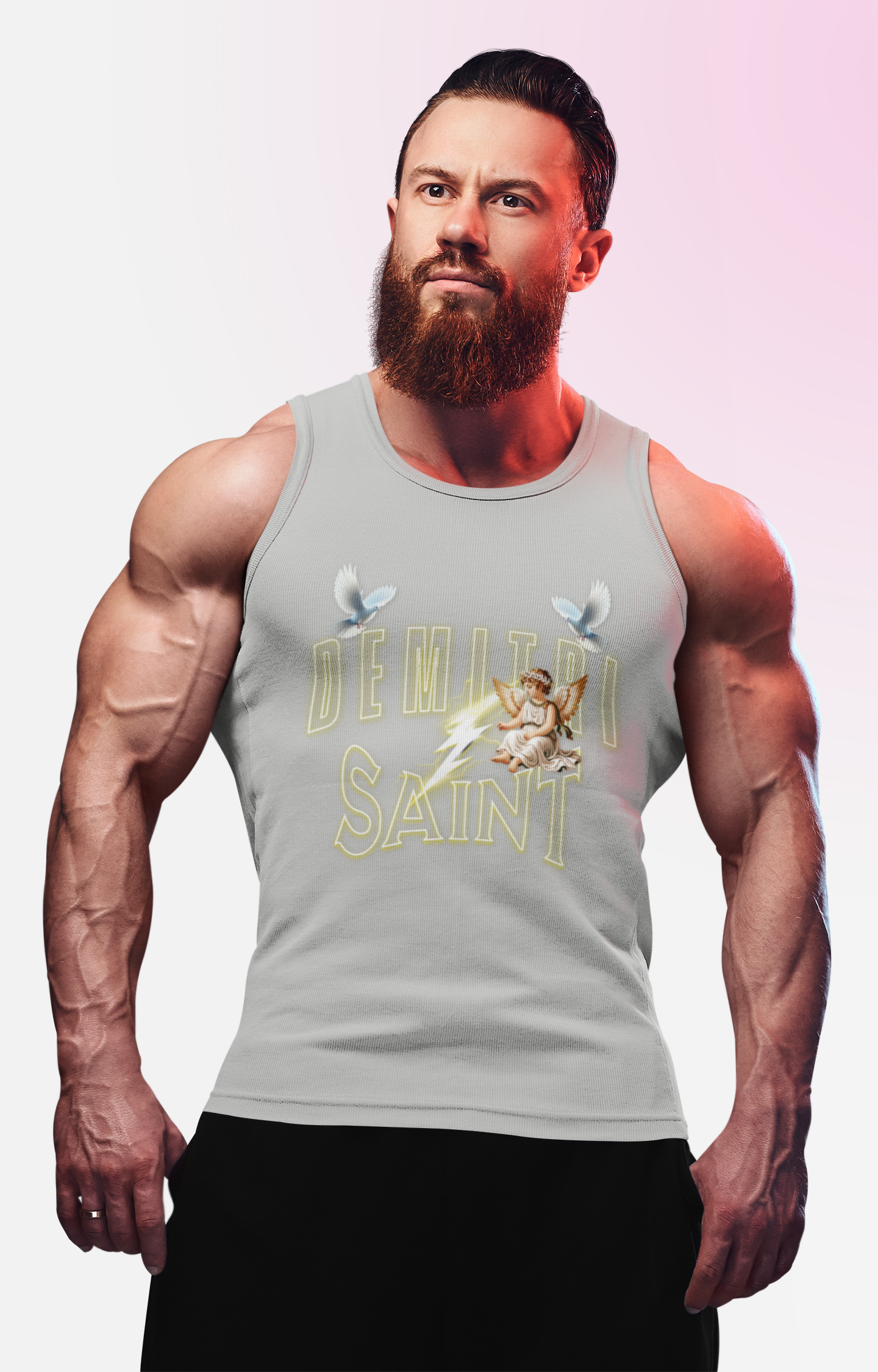 Saint Demitri Lightening Tank Top - Summer Casual Jersey Tank for Him product thumbnail image Saint Demitri Lightening Tank Top - Summer Casual Jersey Tank for Him product thumbnail image