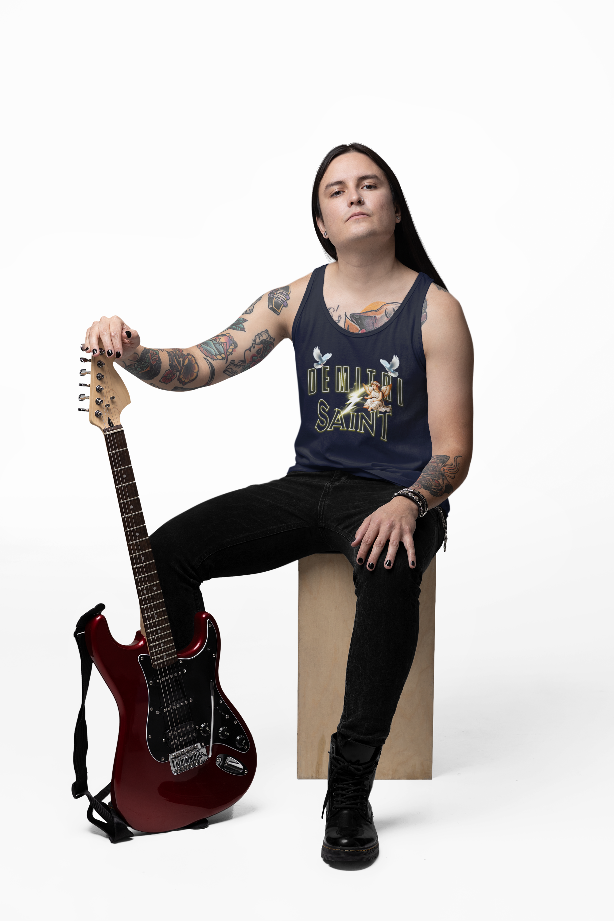 Saint Demitri Lightening Tank Top - Summer Casual Jersey Tank for Him product thumbnail image Saint Demitri Lightening Tank Top - Summer Casual Jersey Tank for Him product thumbnail image