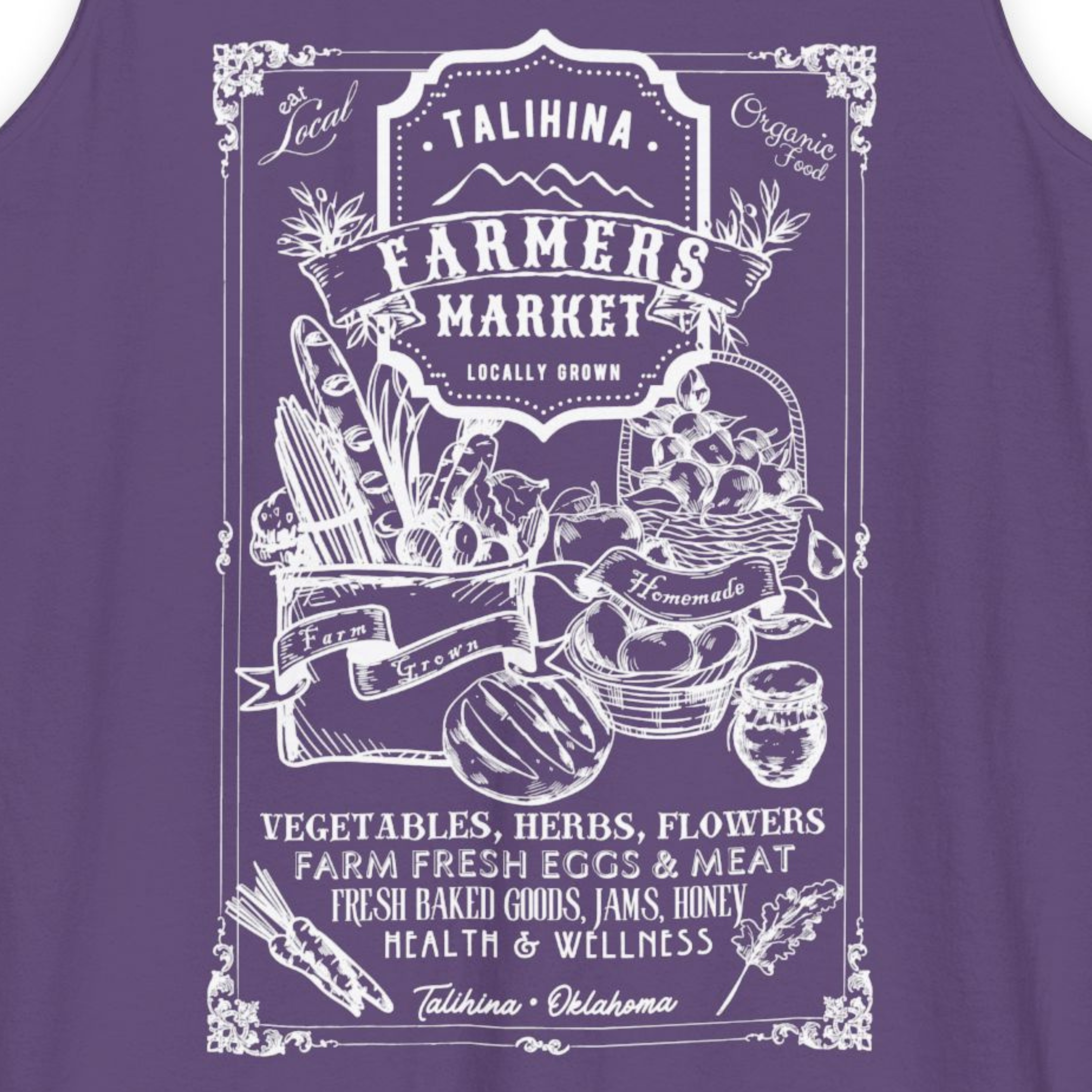 Vintage Talihina Farmers Market Poster (Light) Unisex Tank Top - Perfect for Farmers Market Lovers product thumbnail image Vintage Talihina Farmers Market Poster (Light) Unisex Tank Top - Perfect for Farmers Market Lovers product thumbnail image