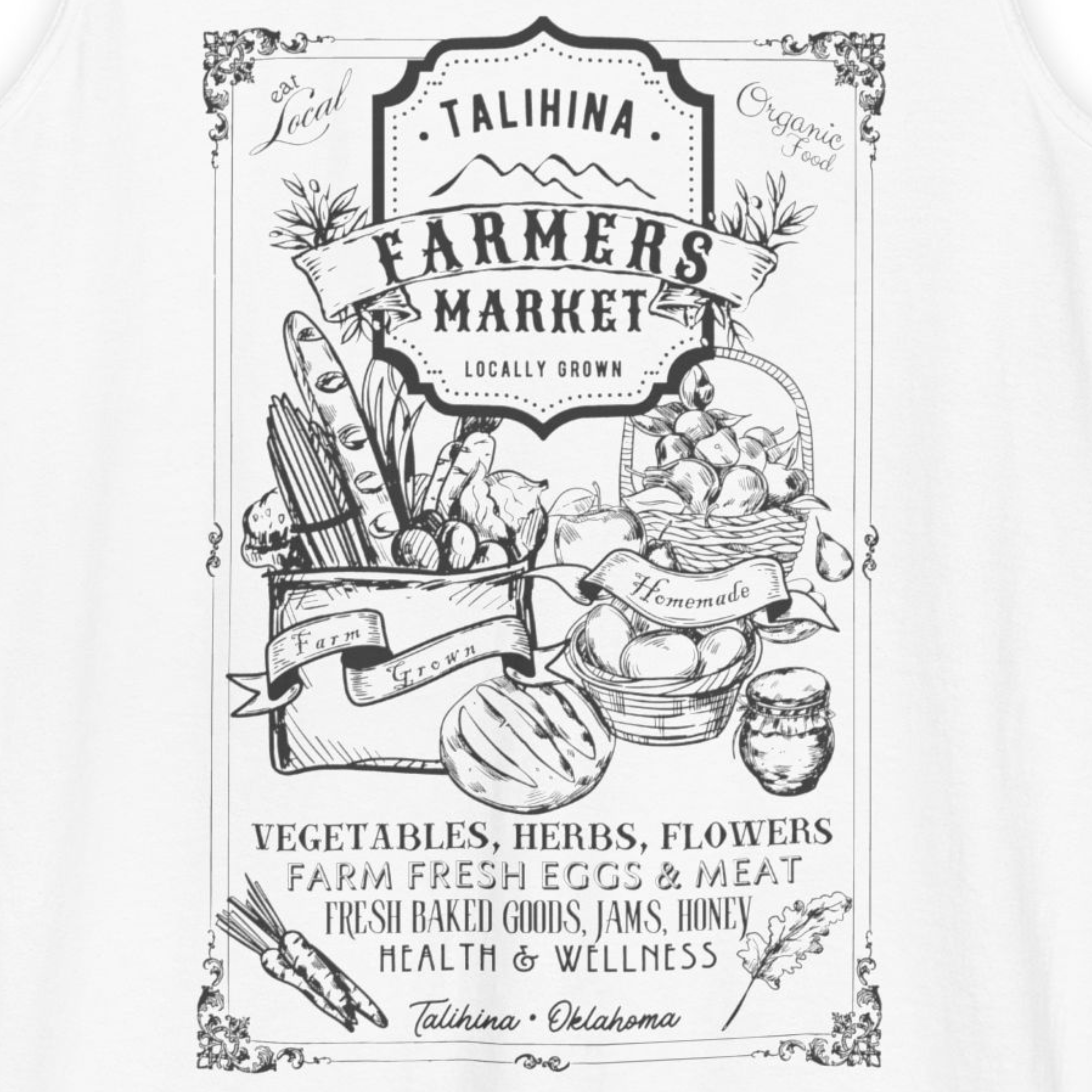 Vintage Talihina Farmers Market Poster Unisex Tank Top - Perfect for Farmers Market Lovers product thumbnail image Vintage Talihina Farmers Market Poster Unisex Tank Top - Perfect for Farmers Market Lovers product thumbnail image