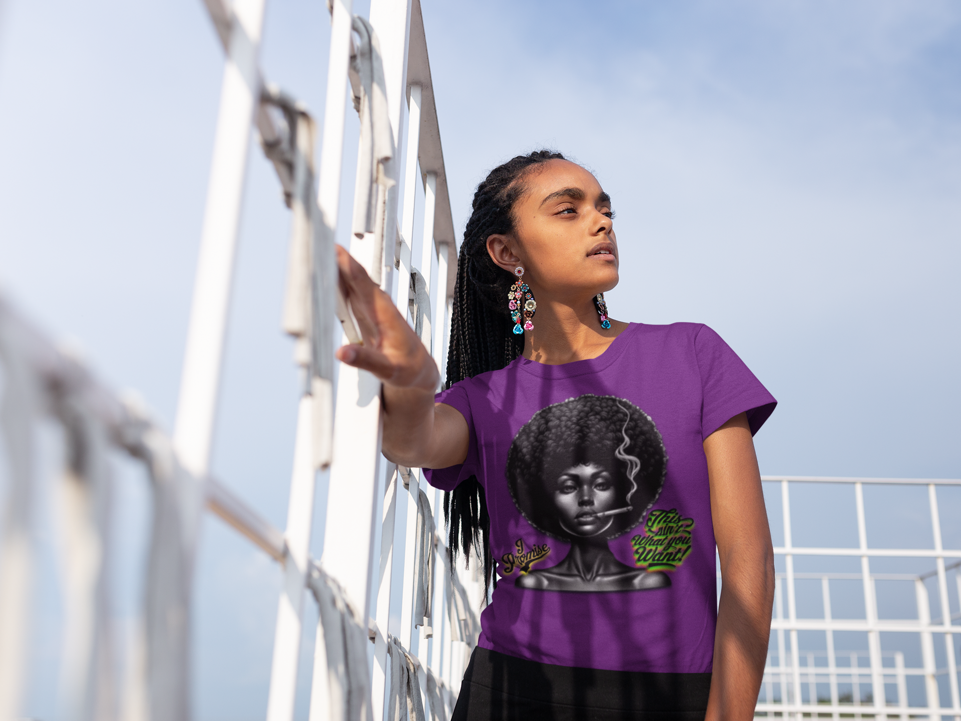 Black Woman Graphic Tee - "I Promise This Ain’t What You Want", Melanin T-Shirts for Black Women, 92% Black Women Shirts product thumbnail image