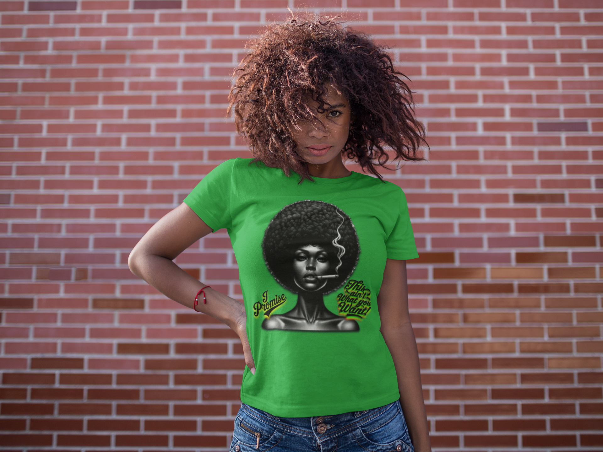 Black Woman Graphic Tee - "I Promise This Ain’t What You Want", Melanin T-Shirts for Black Women, 92% Black Women Shirts product thumbnail image