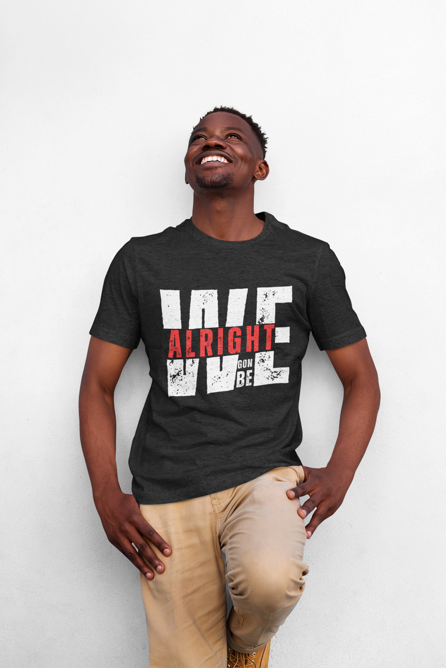 Casual Oversized Tee - 'ALRIGHT' Inspirational Statement Shirt for Everyday Wear product thumbnail image
