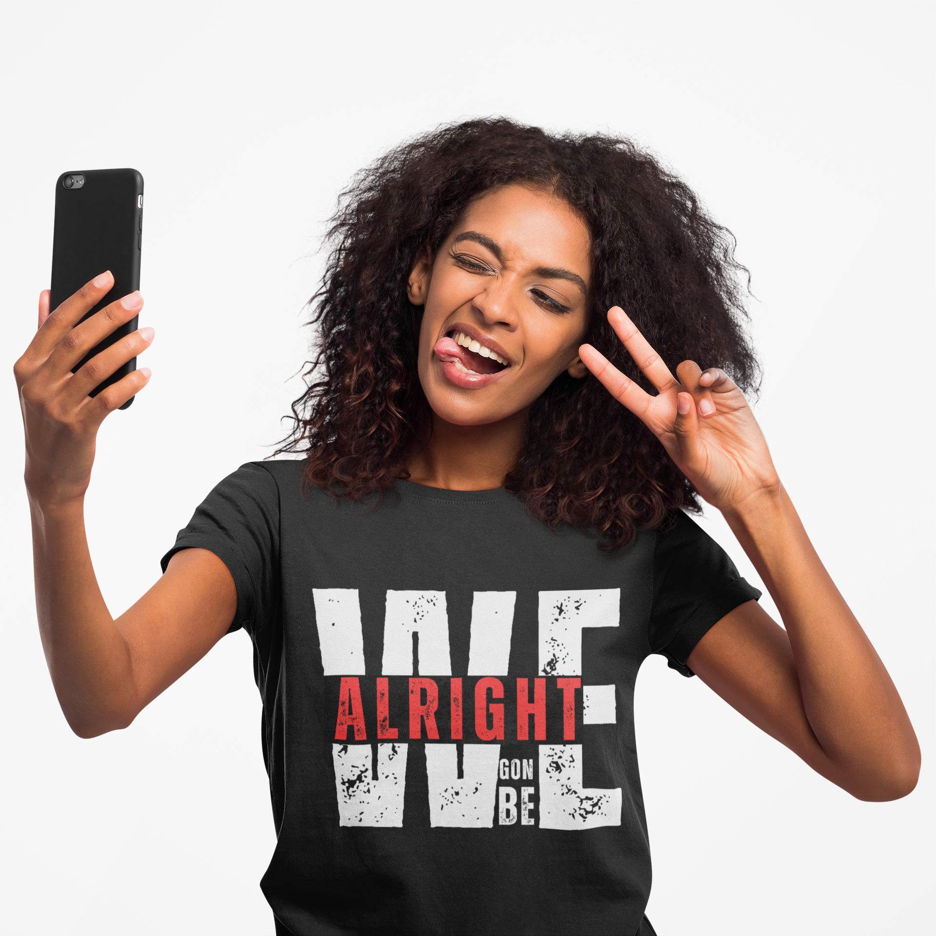 Casual Oversized Tee - 'ALRIGHT' Inspirational Statement Shirt for Everyday Wear product thumbnail image