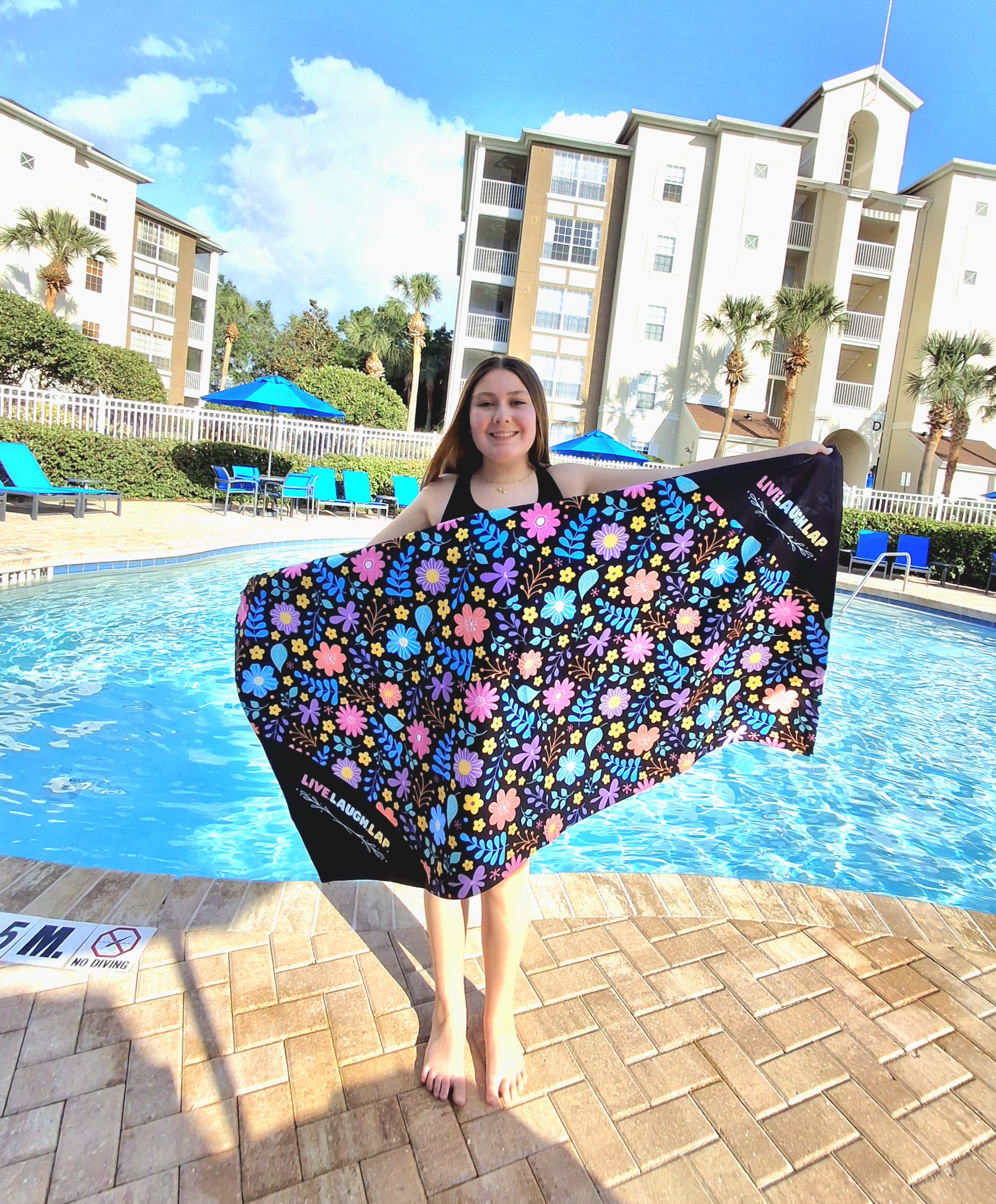 'LIVE.LAUGH.LAP' Beach/Swim Towel product thumbnail image 'LIVE.LAUGH.LAP' Beach/Swim Towel product thumbnail image