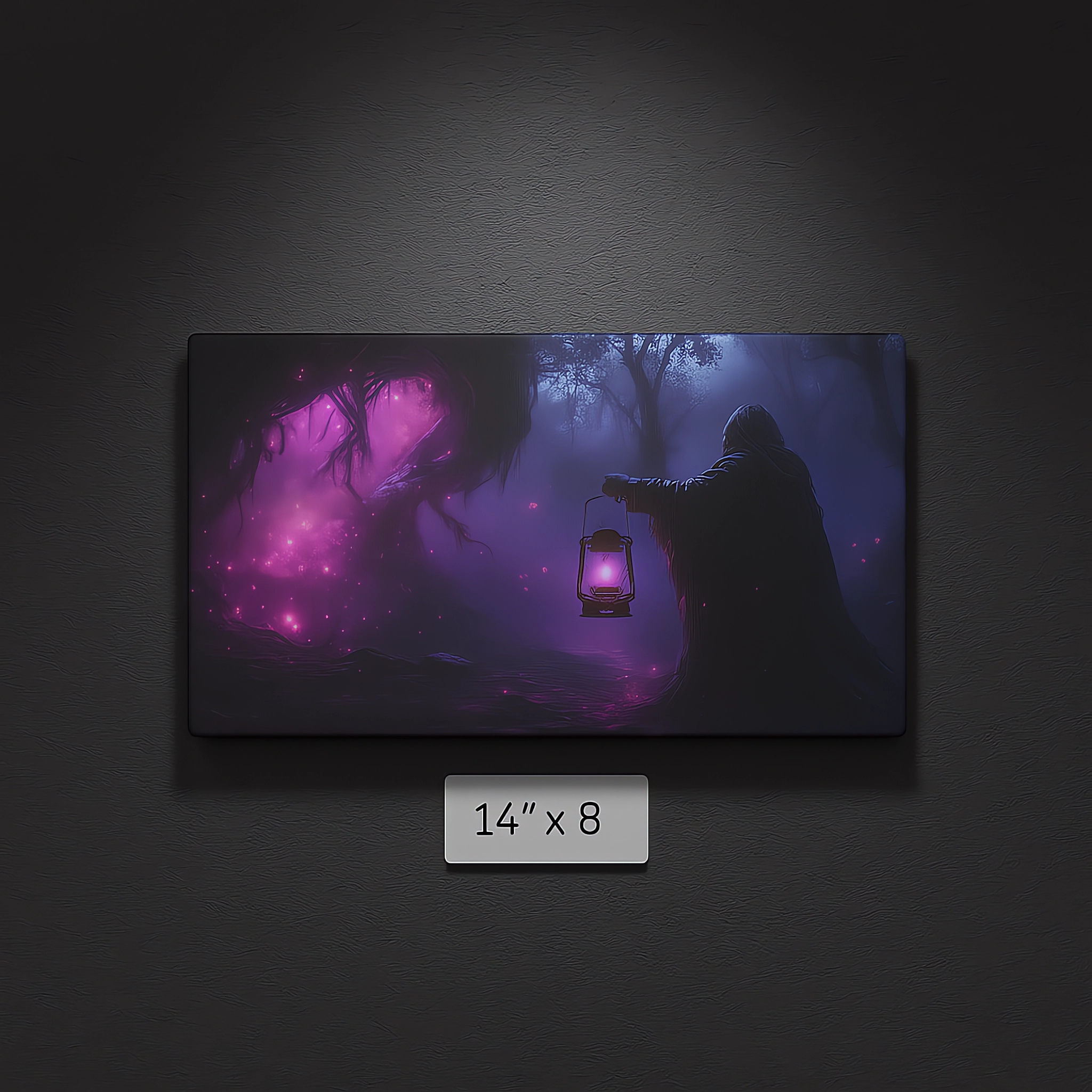 Whispers Beyond the Rift Fantasy Canvas – Horizontal Stretched Wall Art | Dark Forest Hooded Figure | 14"x8", 20"x12", 30"x16" product thumbnail image Whispers Beyond the Rift Fantasy Canvas – Horizontal Stretched Wall Art | Dark Forest Hooded Figure | 14"x8", 20"x12", 30"x16" product thumbnail image