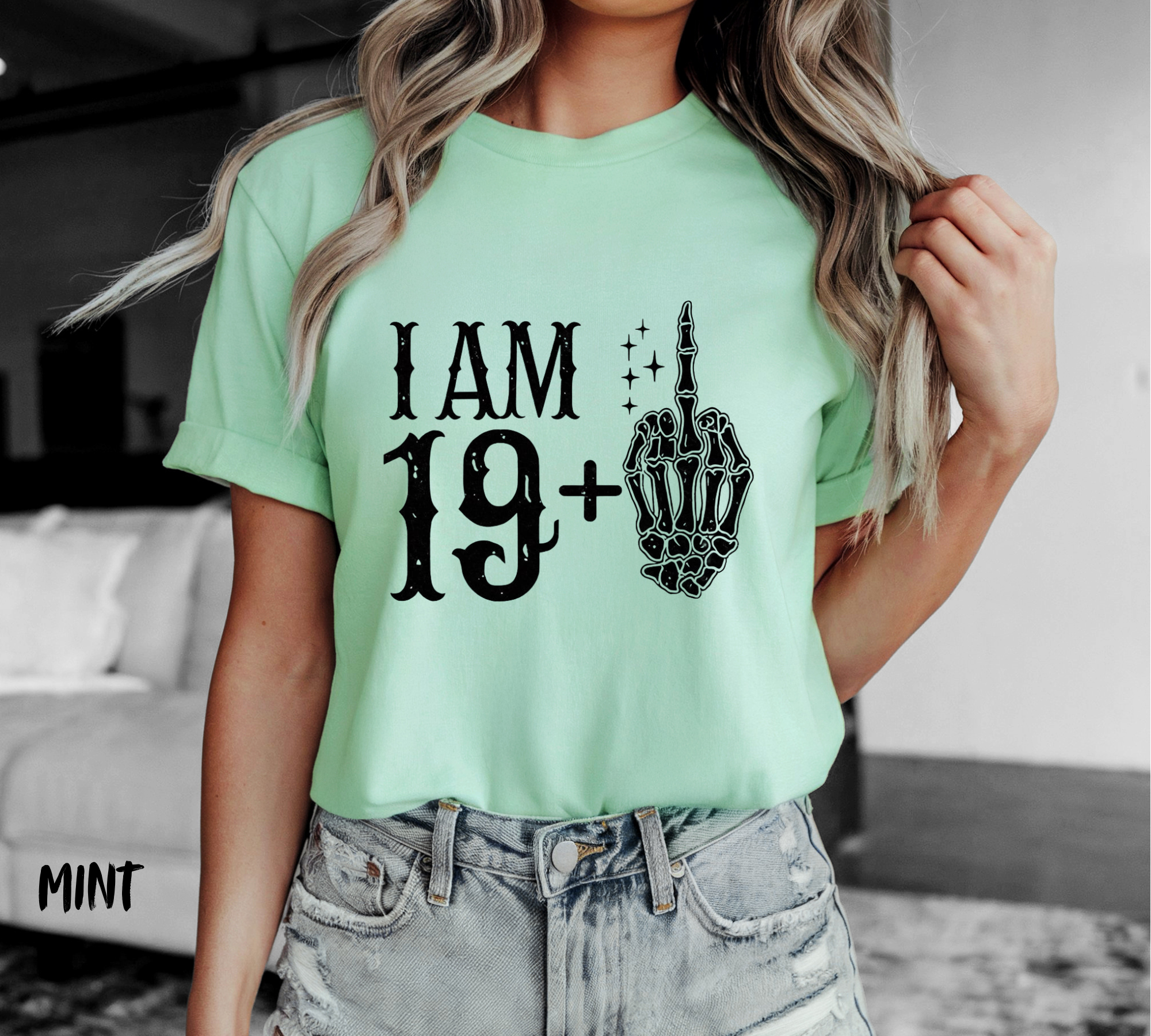 Funny 19+ Skeleton Hand Unisex T-Shirt