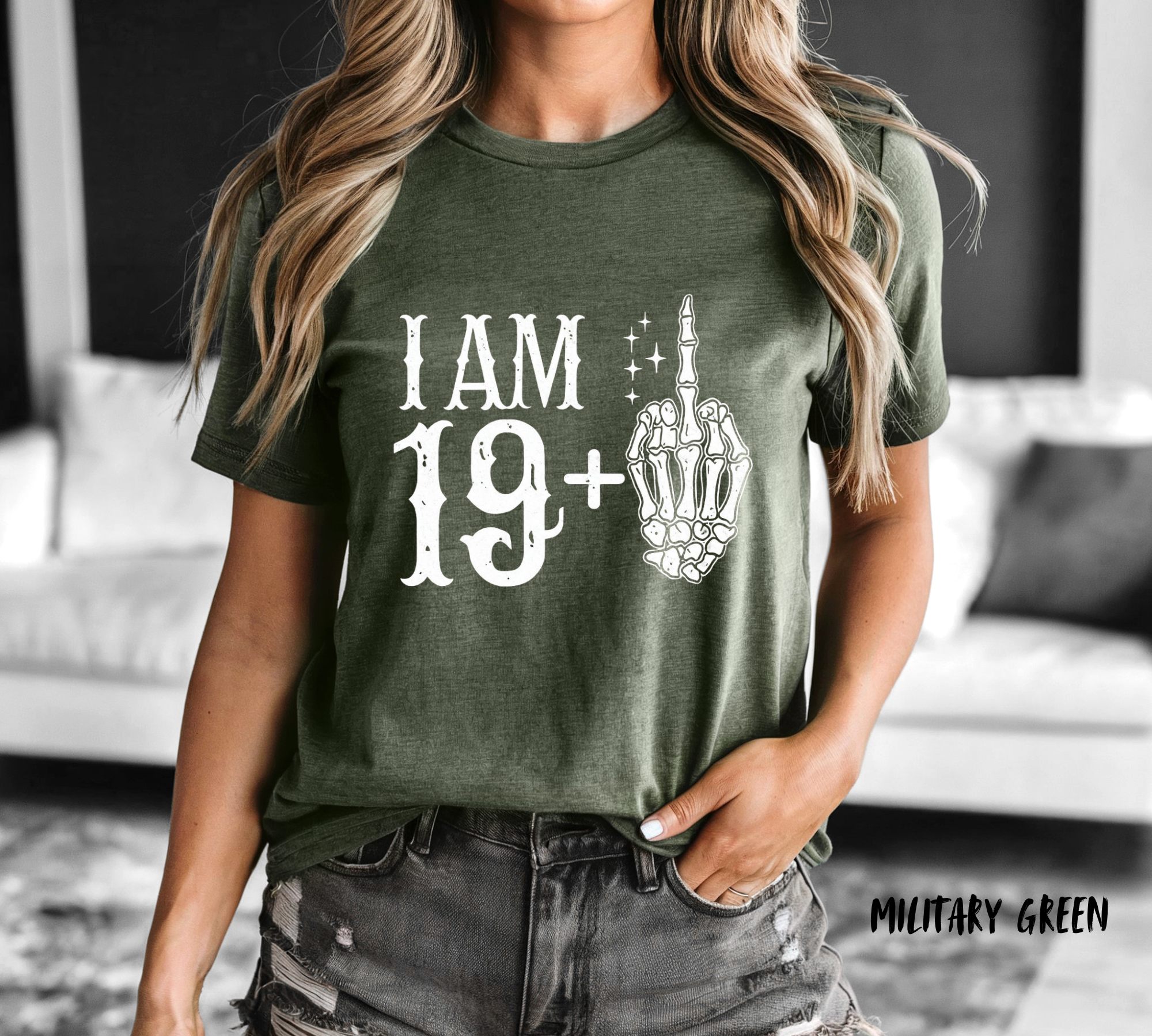 Funny 19+ Skeleton Hand Unisex T-Shirt product thumbnail image Funny 19+ Skeleton Hand Unisex T-Shirt product thumbnail image