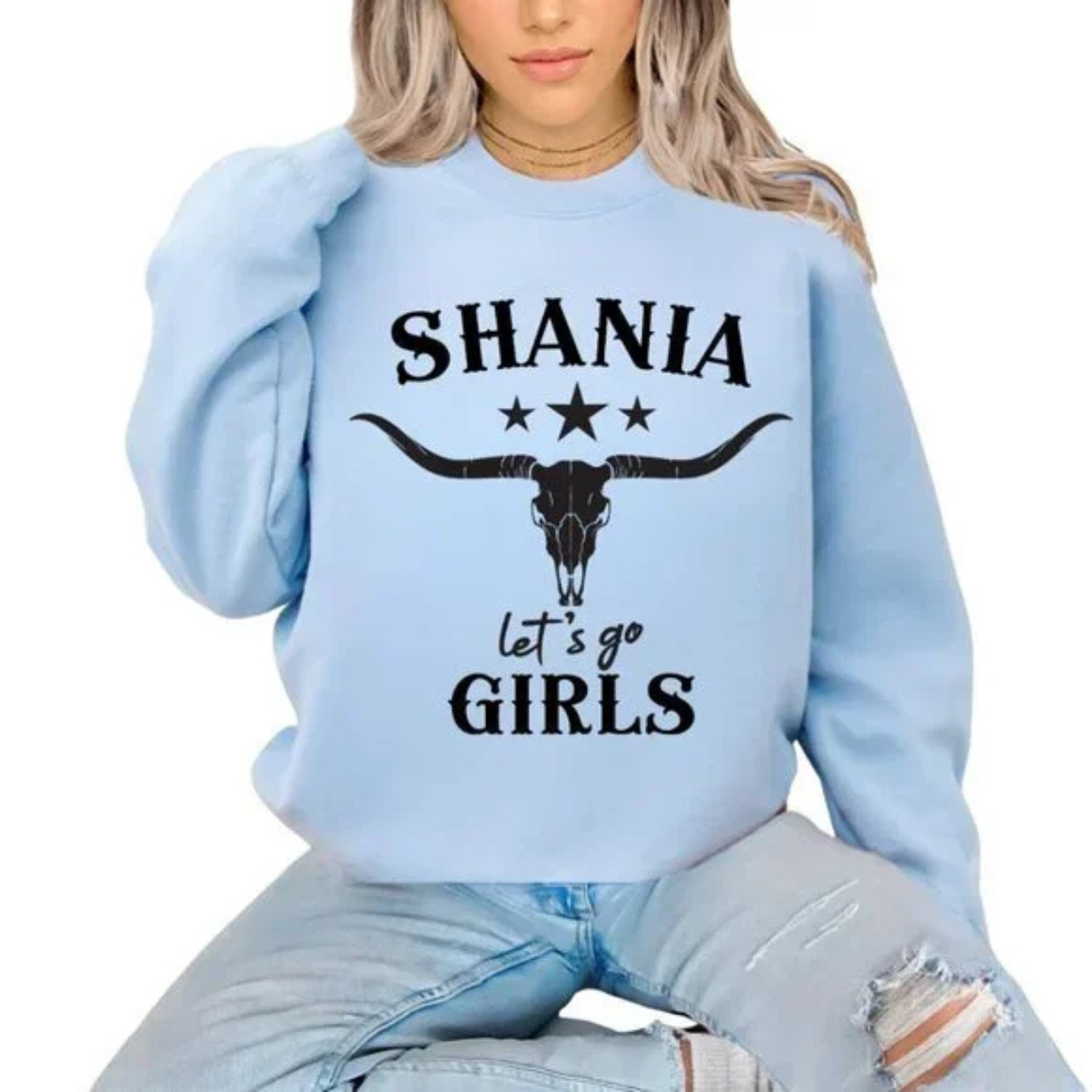 Western Country Shania LET'S GO GIRLS Long Sleeve Crewneck Sweatshirt Western Country Shania LET'S GO GIRLS Long Sleeve Crewneck Sweatshirt