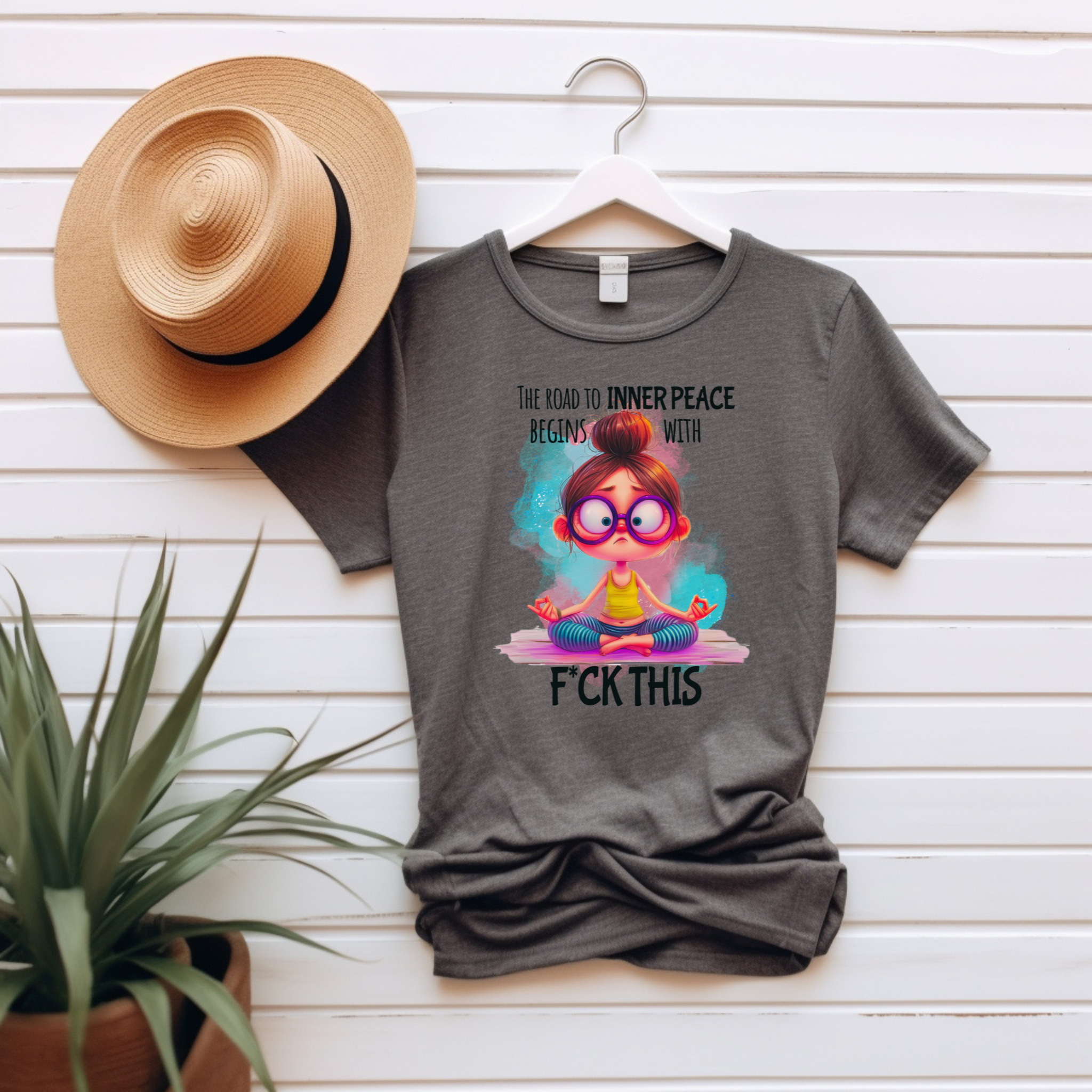 “The Road to Inner Peace Begins with F*ck This” Unisex Graphic Tee product thumbnail image